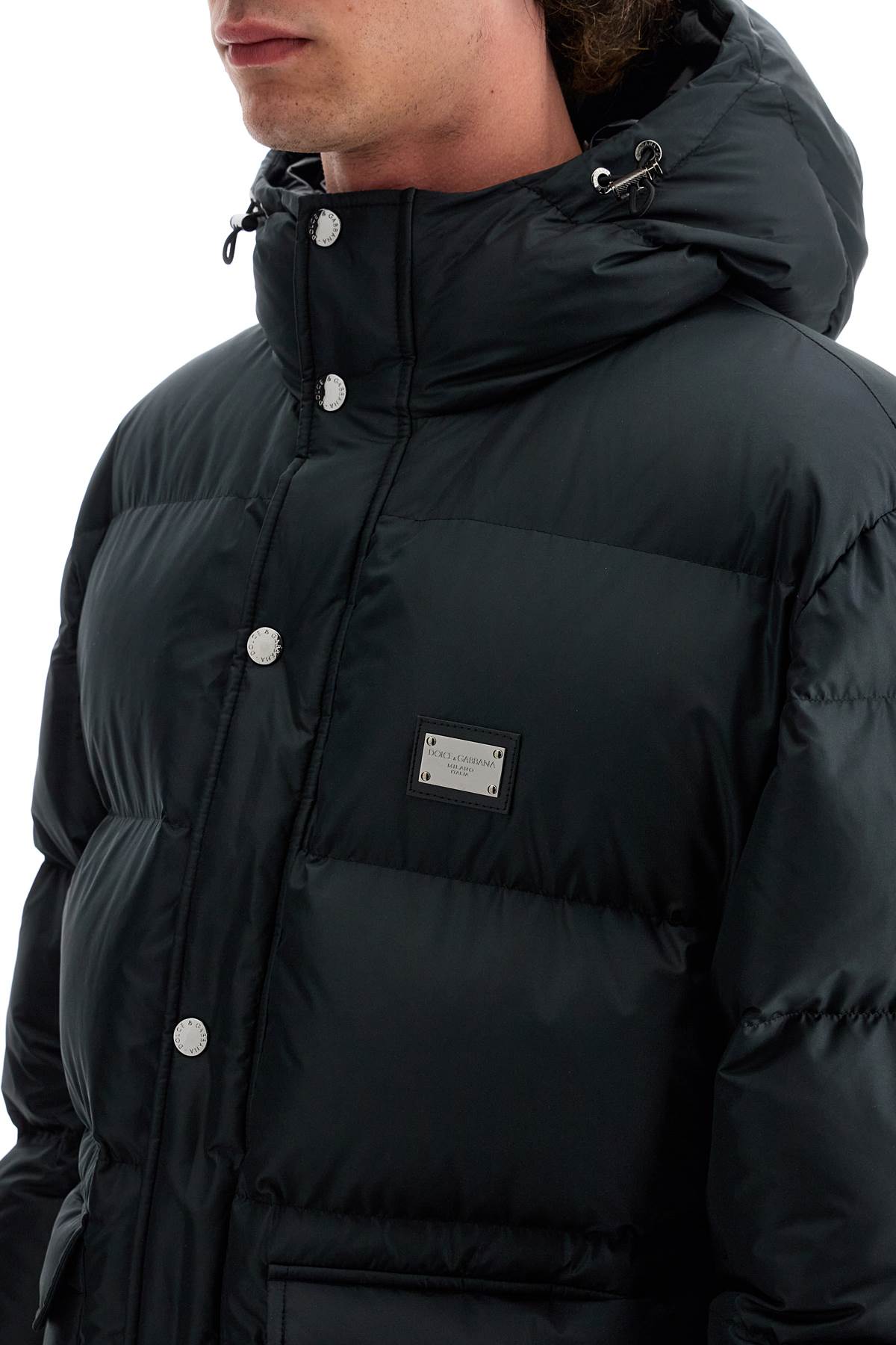 Shop Dolce & Gabbana Padded Jacket With Hood In Black