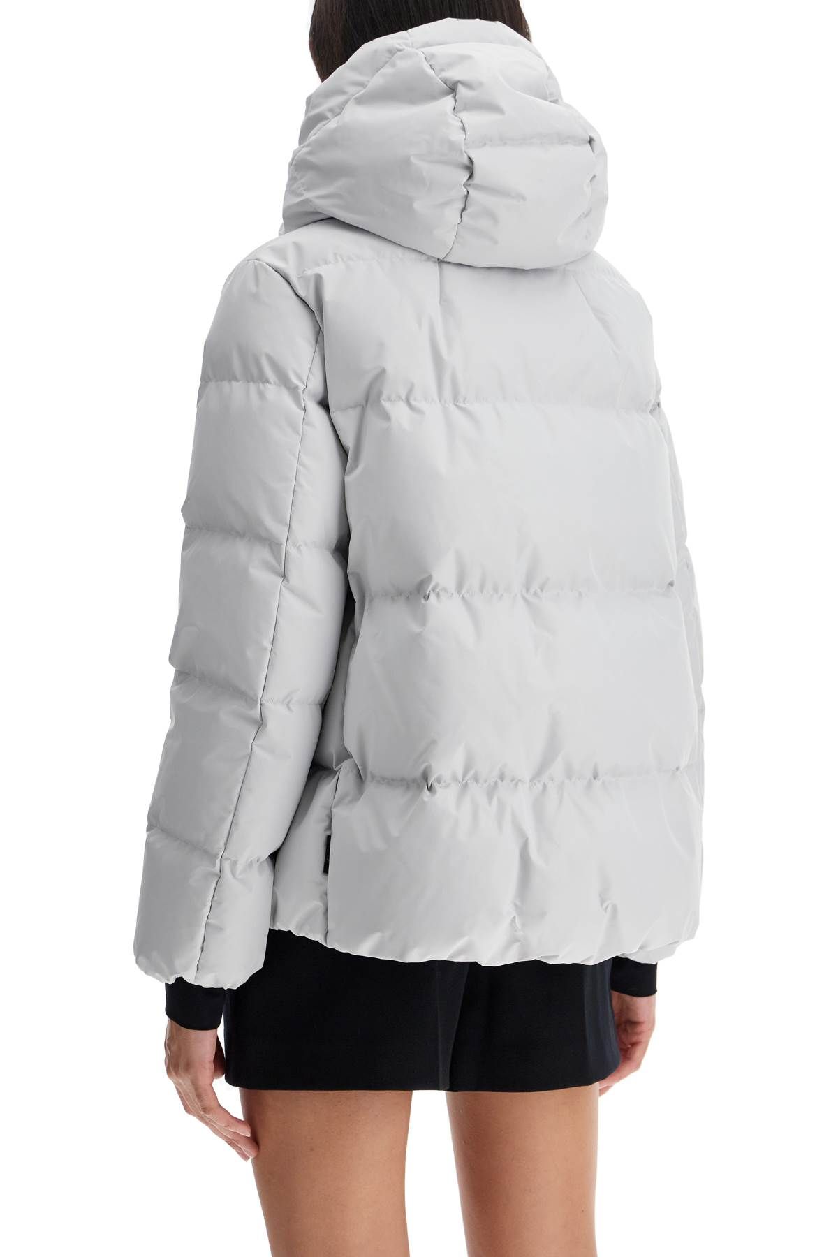 Shop Herno Laminar Short Down Jacket With Hood In Grey