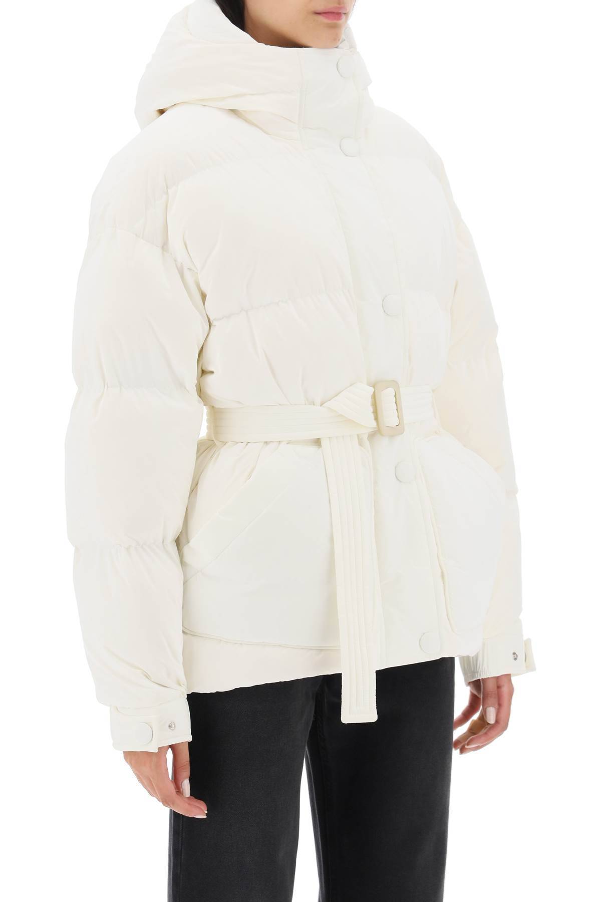 Shop Ienki Ienki 'michlin' Belted Down Jacket In White