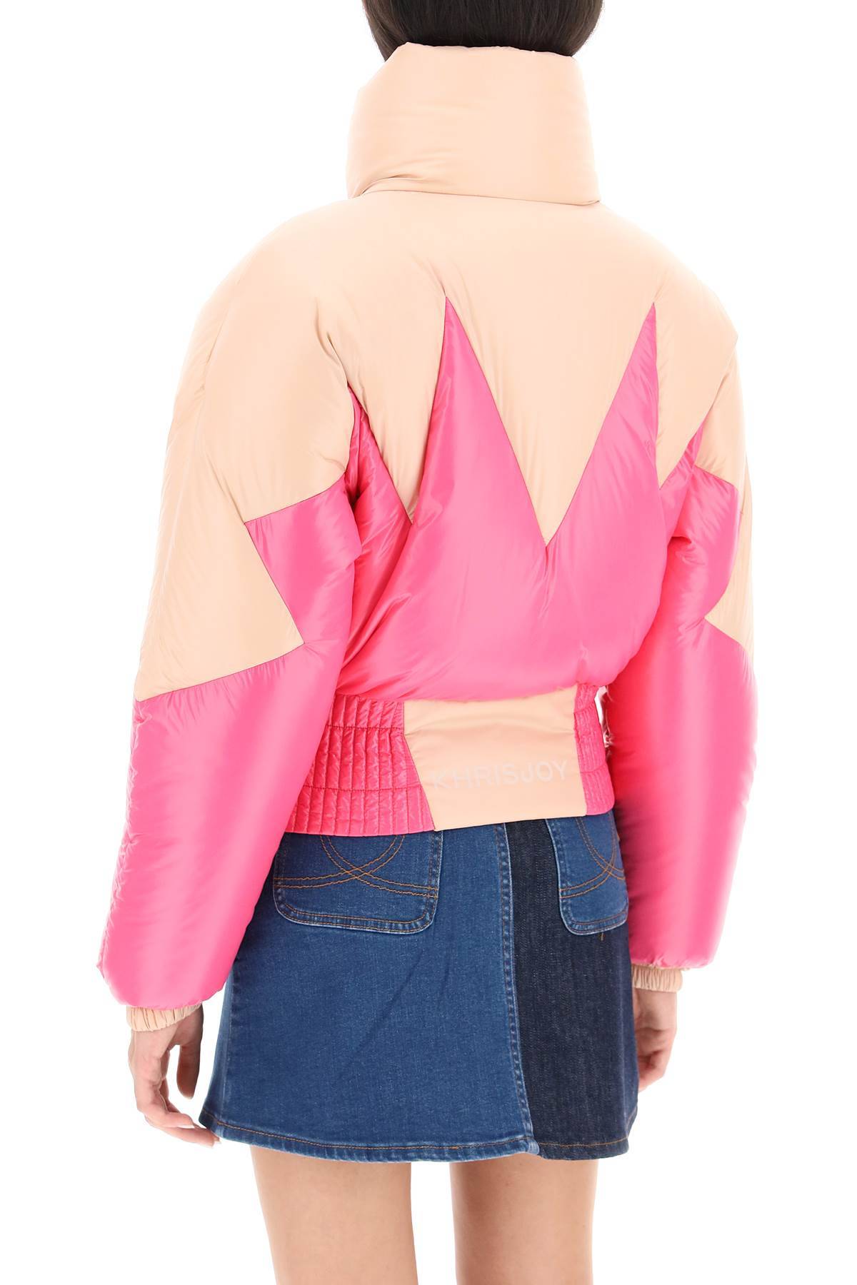 Shop Khrisjoy 'puff Peak' Cropped Puffer Jacket In Pink