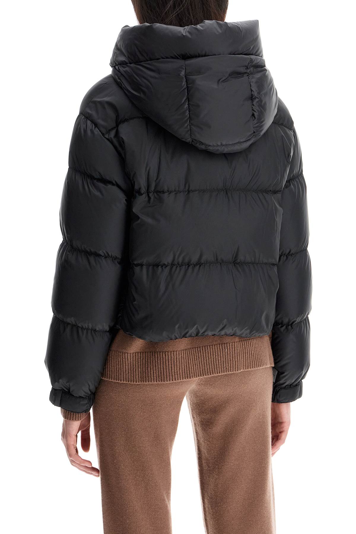 Shop Max Mara The Cube Short Hooded Down Jacket In Black