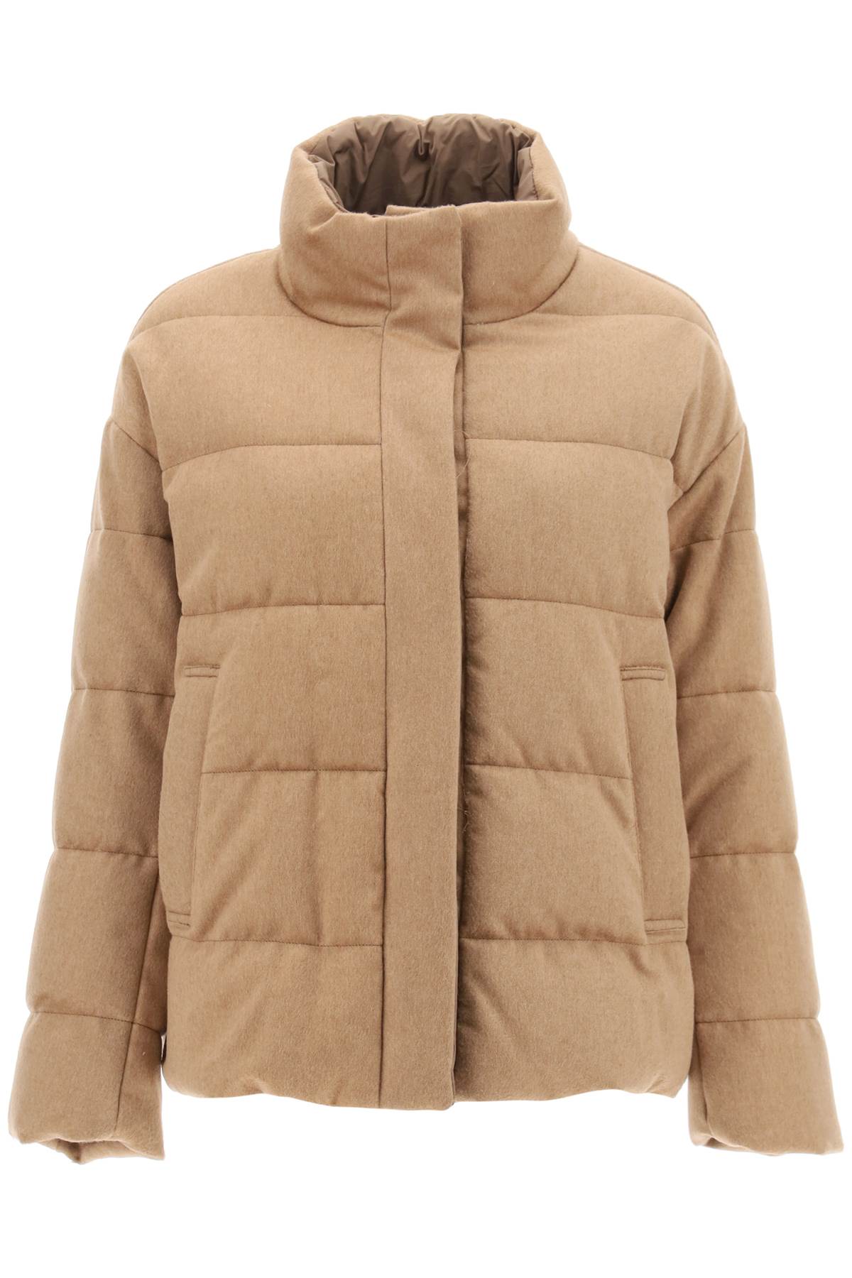 Shop Max Mara The Cube 'donatello' Reversible Puffer Jacket In Beige