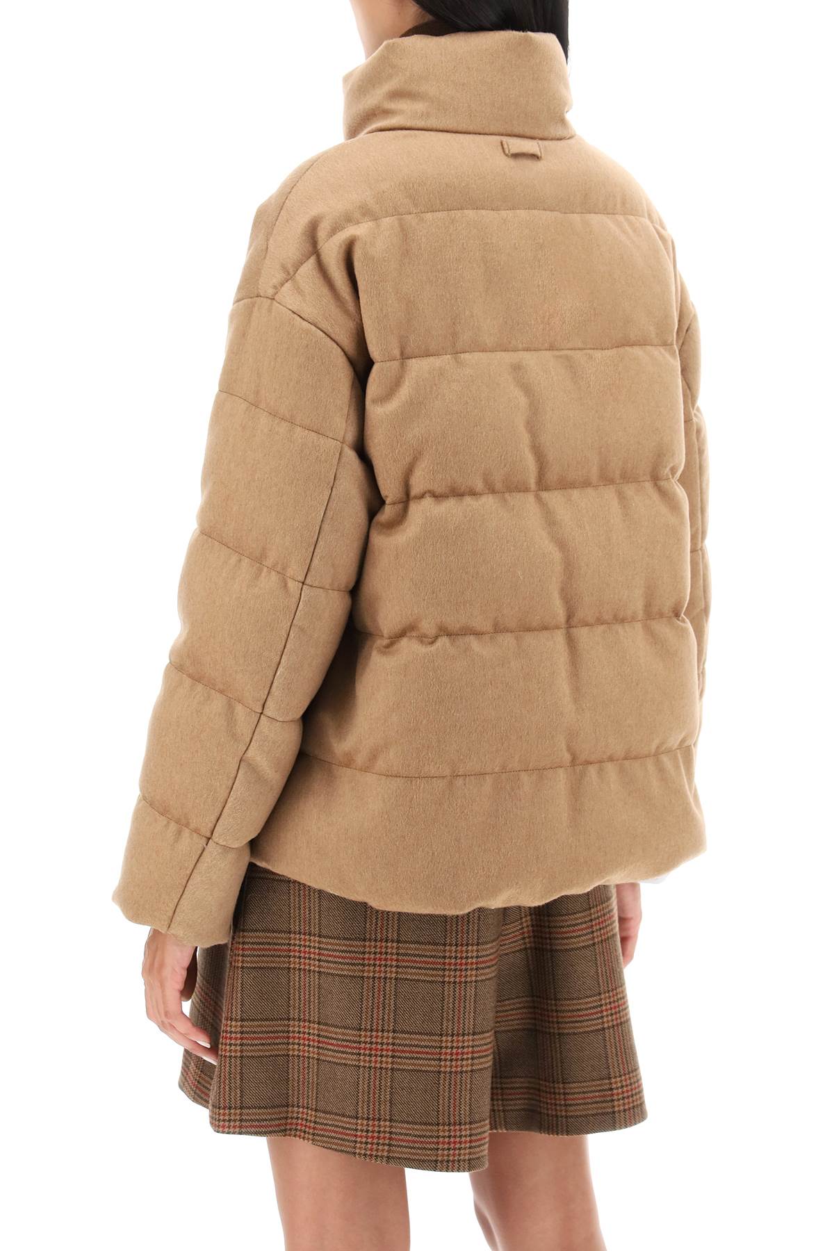 Shop Max Mara The Cube 'donatello' Reversible Puffer Jacket In Beige