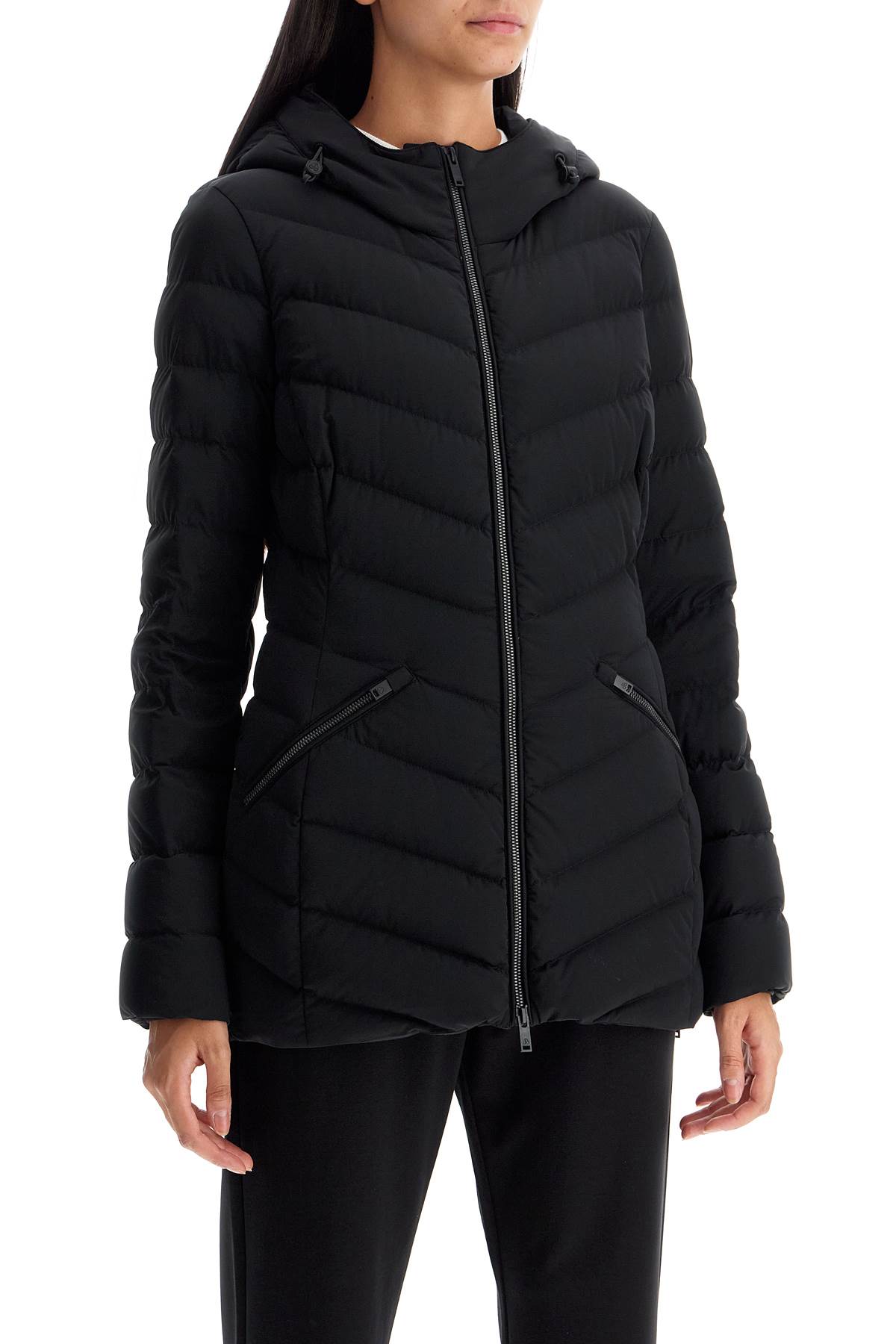 Shop Moose Knuckles Rockcliff Midi Down Jacket In Black