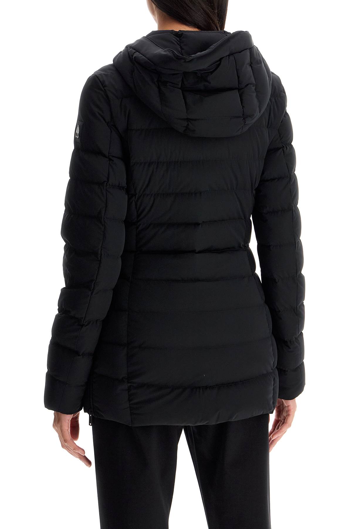 Shop Moose Knuckles Rockcliff Midi Down Jacket In Black