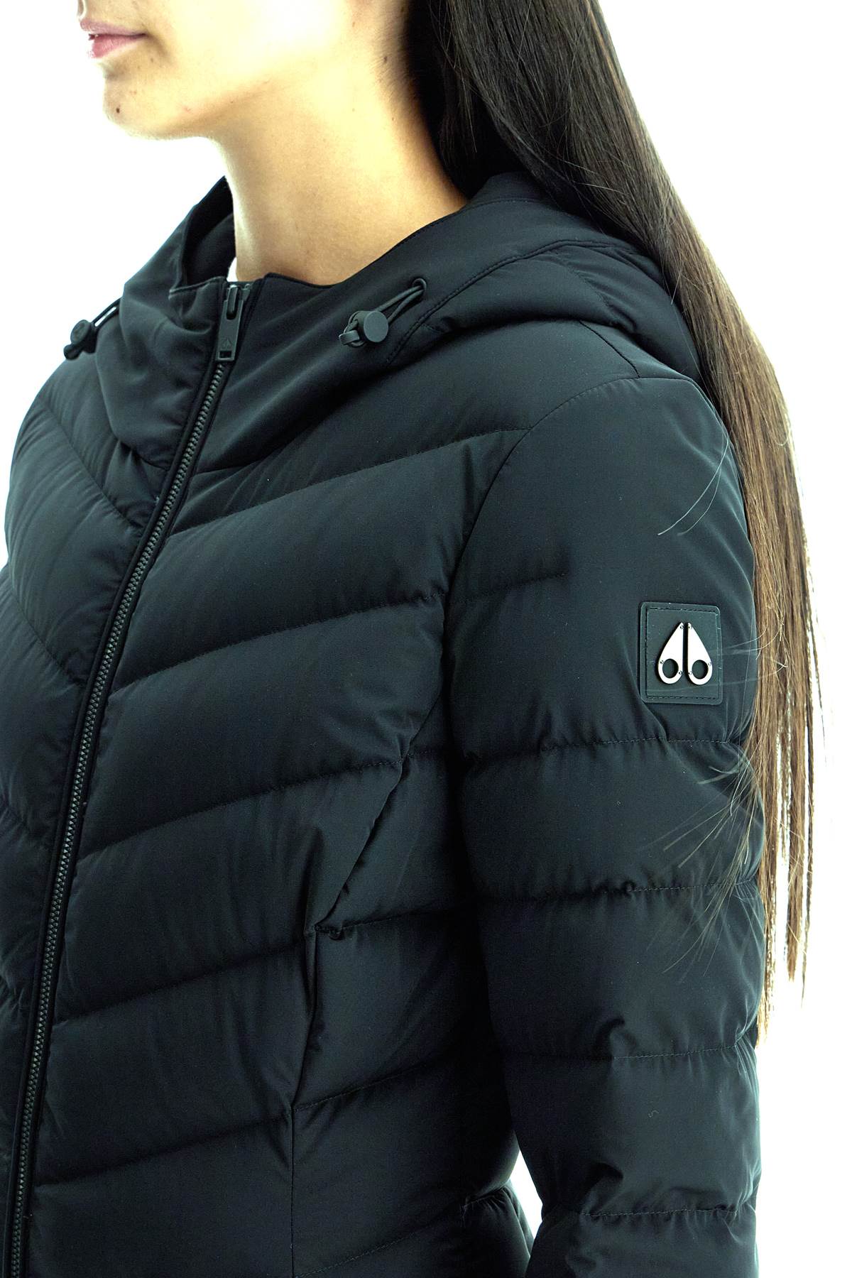 Shop Moose Knuckles Rockcliff Midi Down Jacket In Black