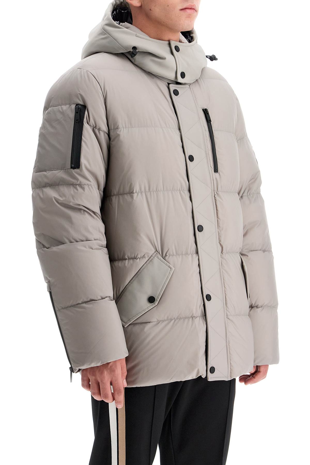 Shop Moose Knuckles Everest 3q Down Jacket With In Grey