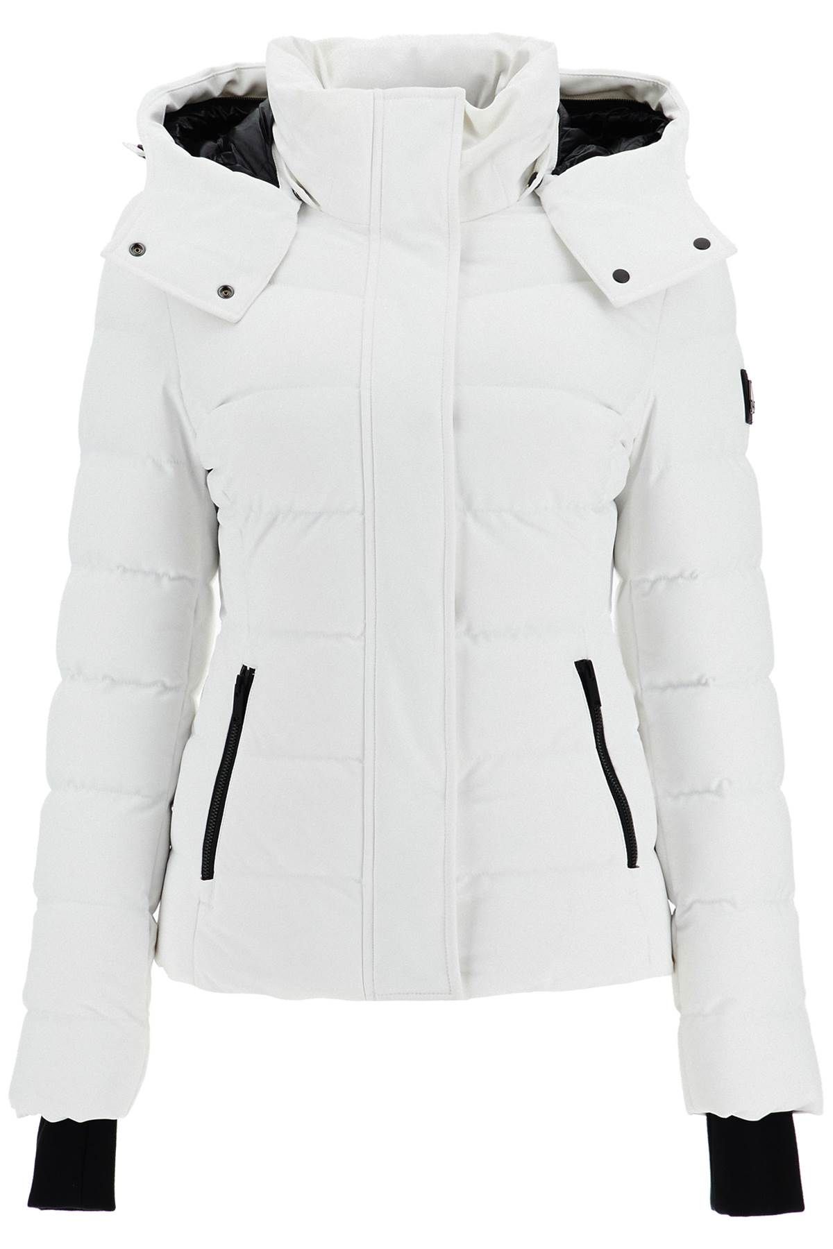 Shop Moose Knuckles Short Betta Down Jacket In White