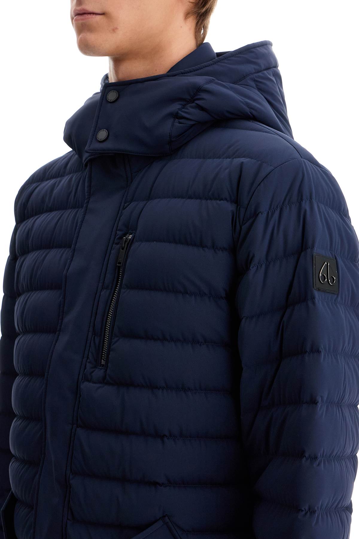 Shop Moose Knuckles "greystone Active Flex Down Jacket In Blue