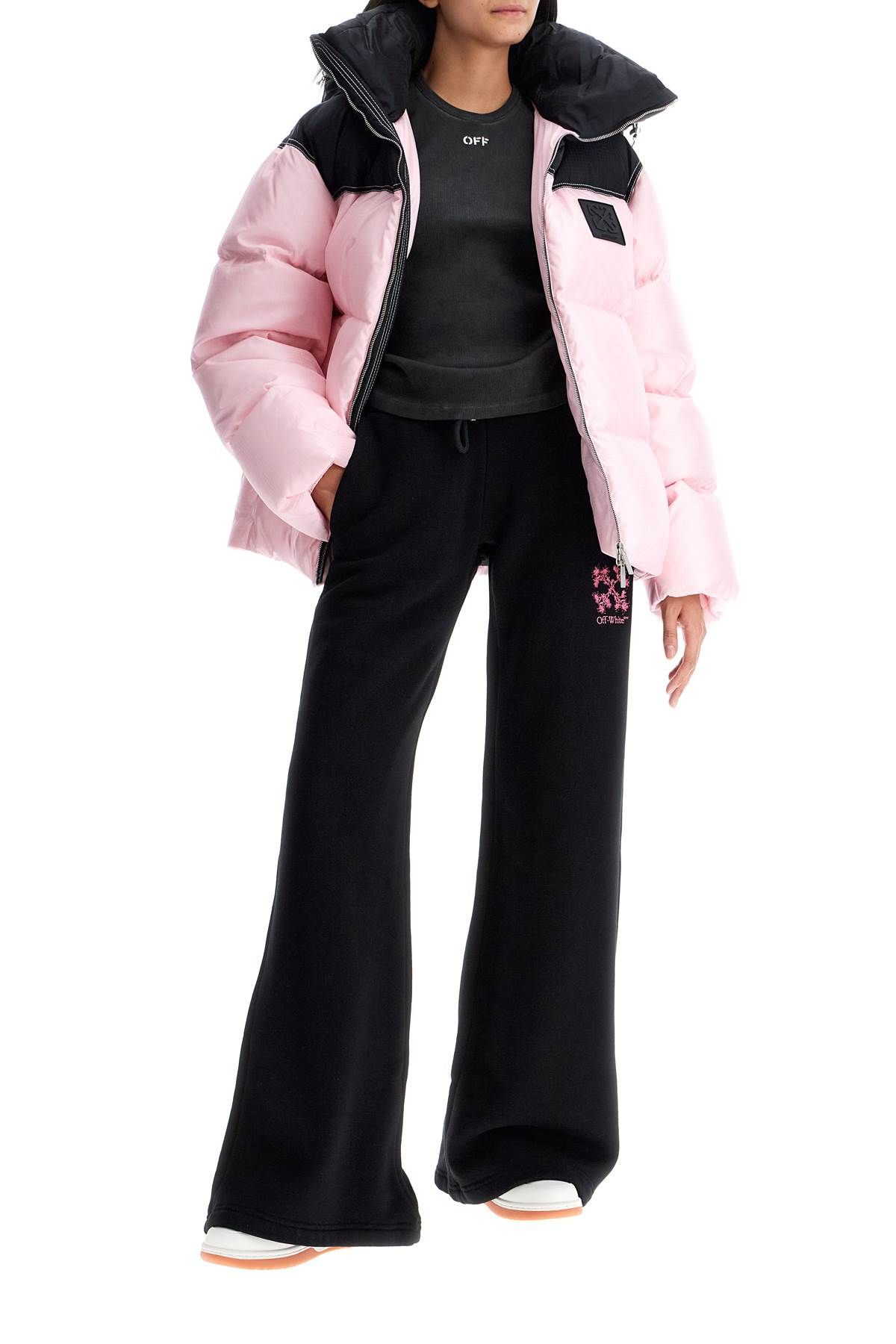 Shop Off-white Oversized Down Jacket With In Pink