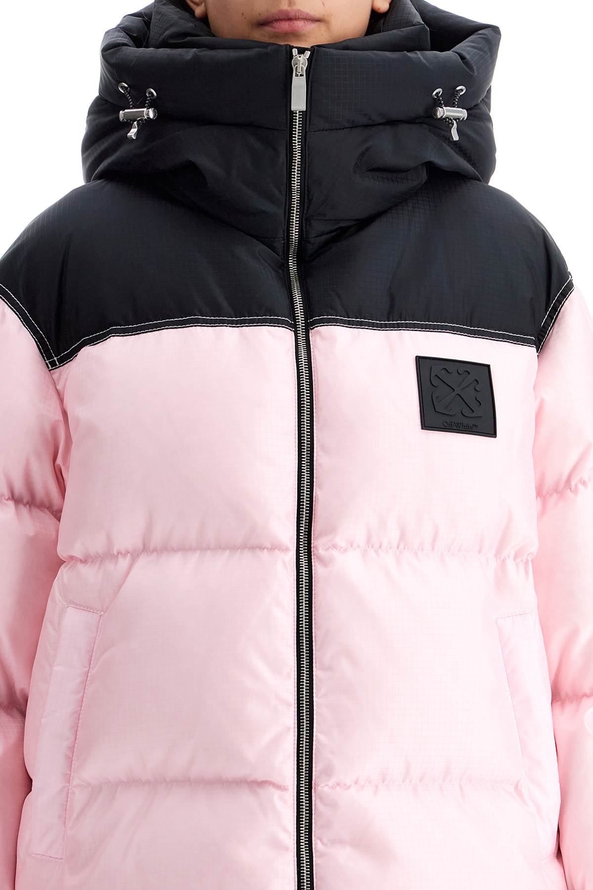 Shop Off-white Oversized Down Jacket With In Pink