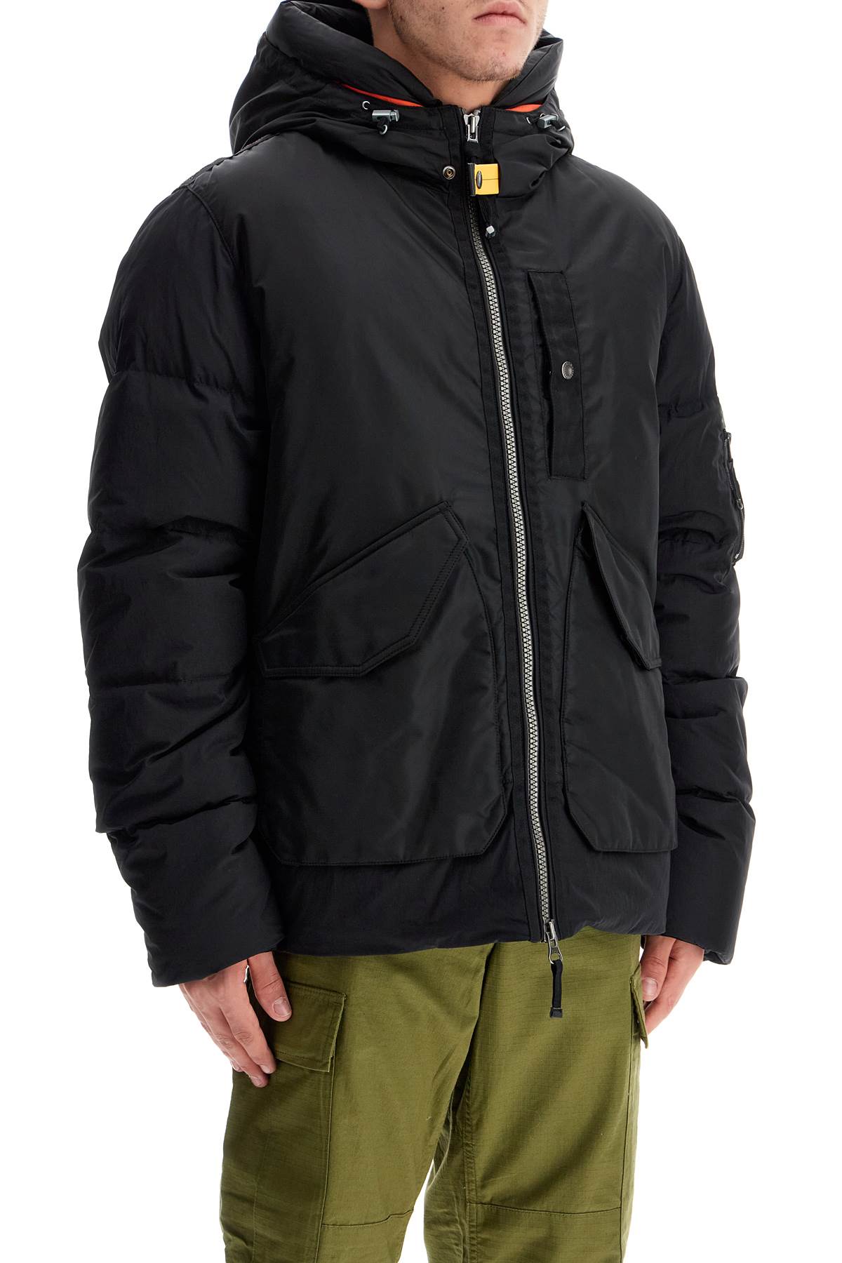 Shop Parajumpers Short Vantage Down Jacket In Black