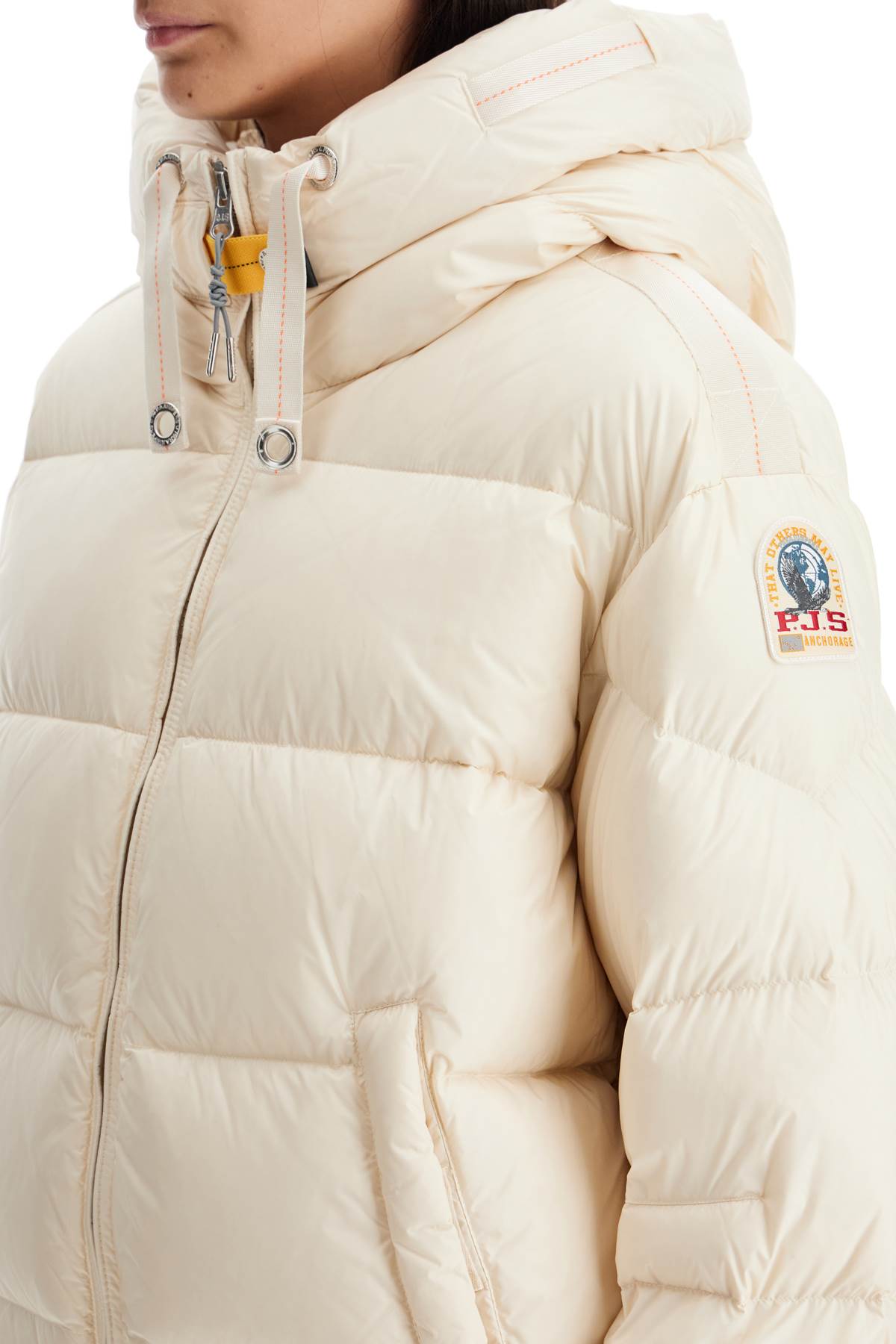 Shop Parajumpers Tilly Hooded Down Jacket In White