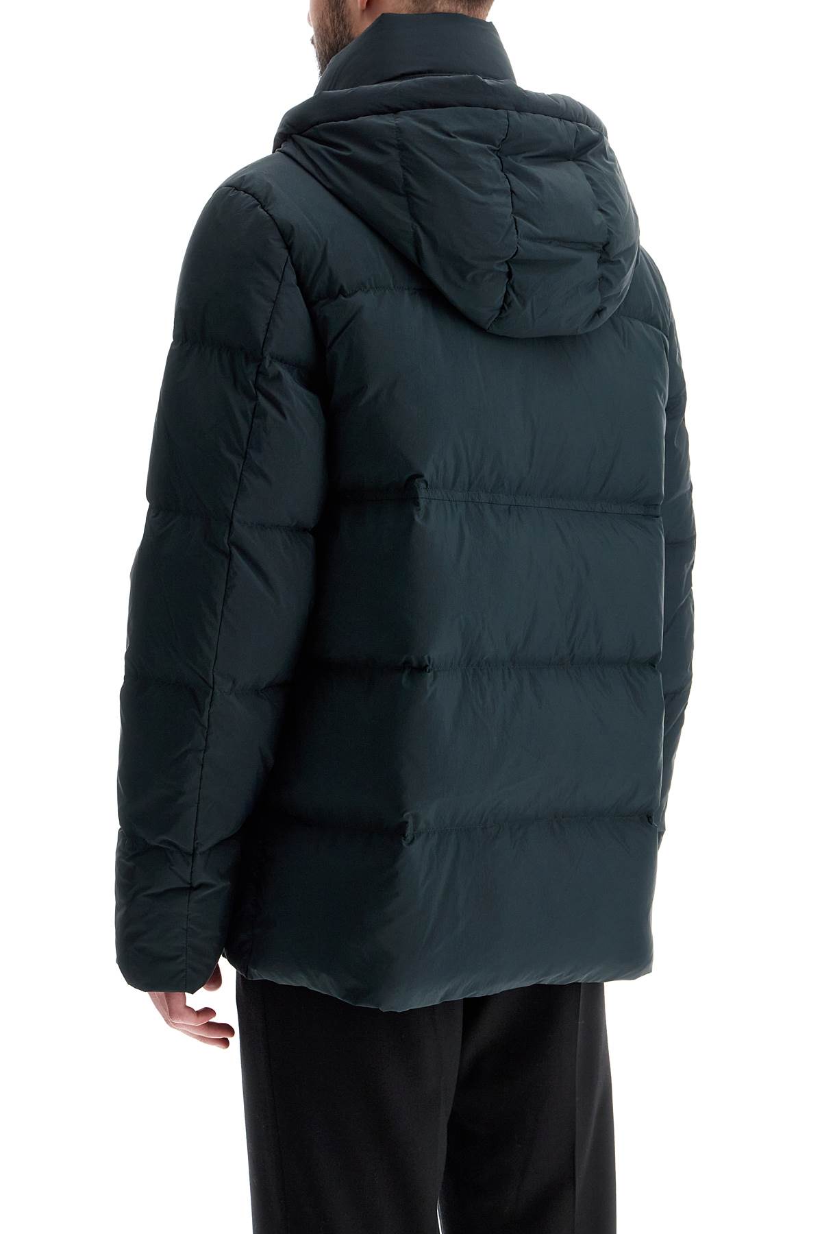 Shop Paul Smith Removable Hooded Down Jacket In Green