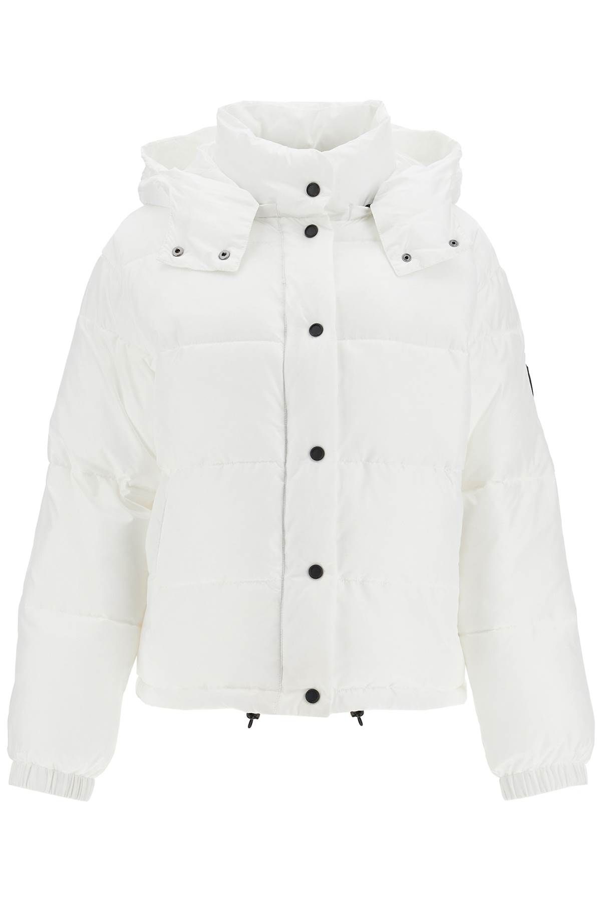 Shop Pinko 'down Jacket With Logo Patch In White