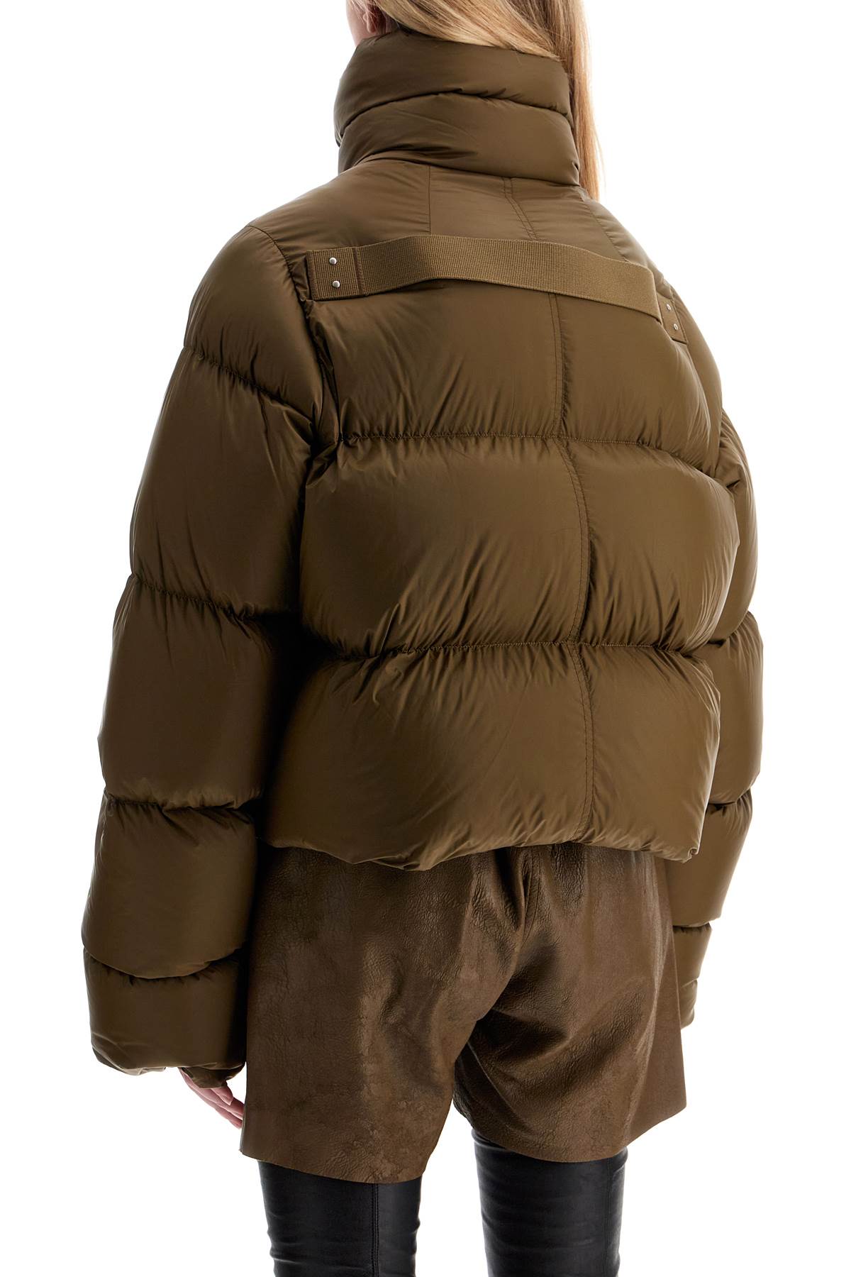 Shop Rick Owens Short Turtle Down Jacket In Khaki