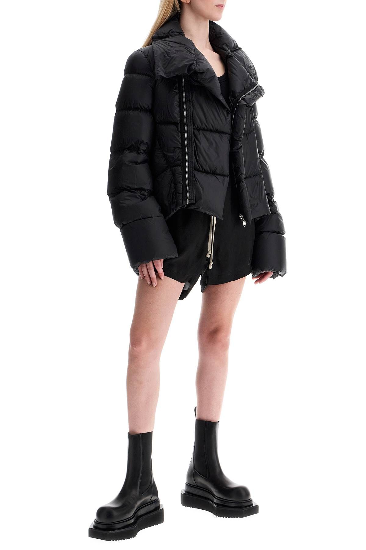 Shop Rick Owens Short Naska Down Jacket In Black