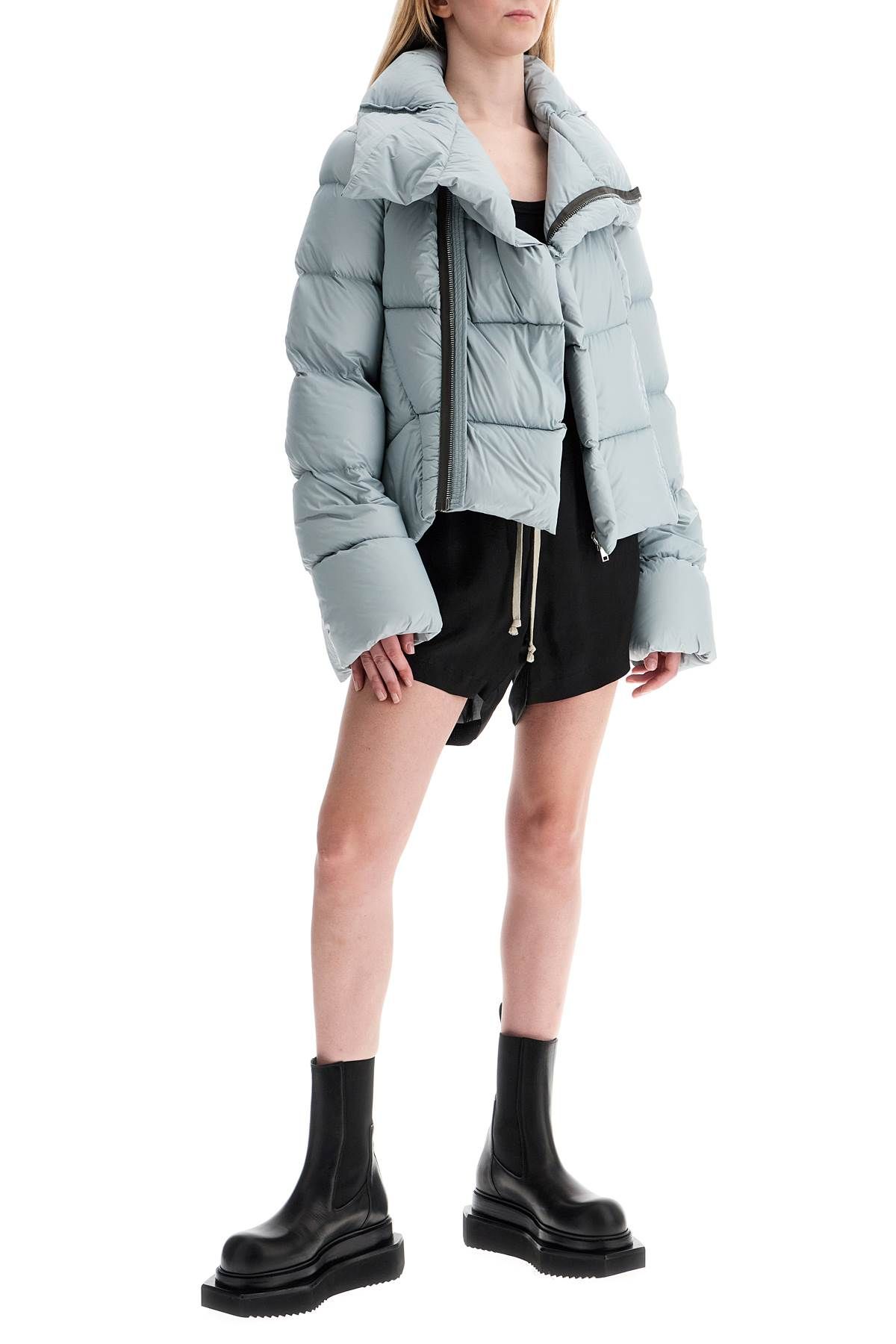 Shop Rick Owens Short Naska Down Jacket In Light Blue