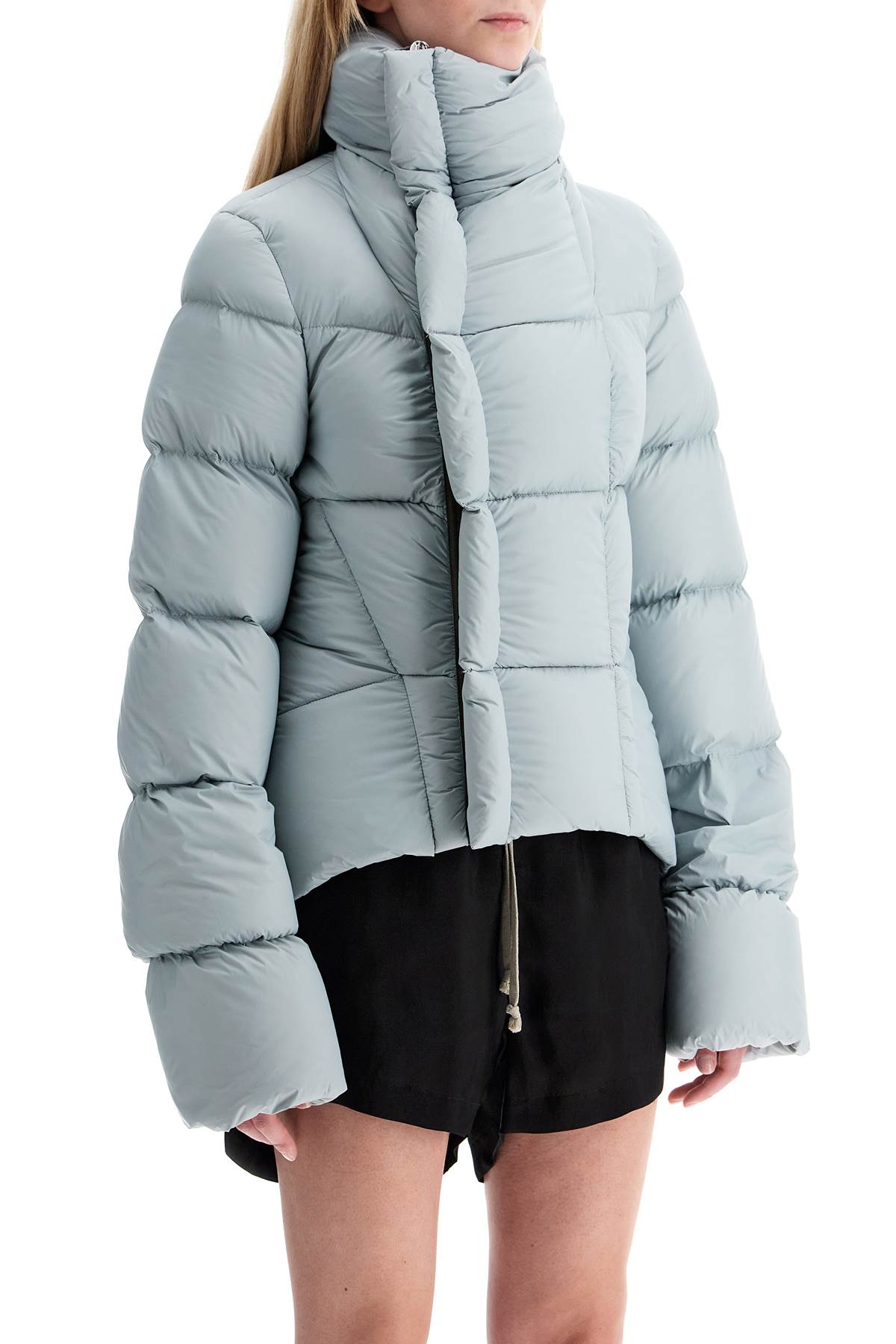 Shop Rick Owens Short Naska Down Jacket In Light Blue