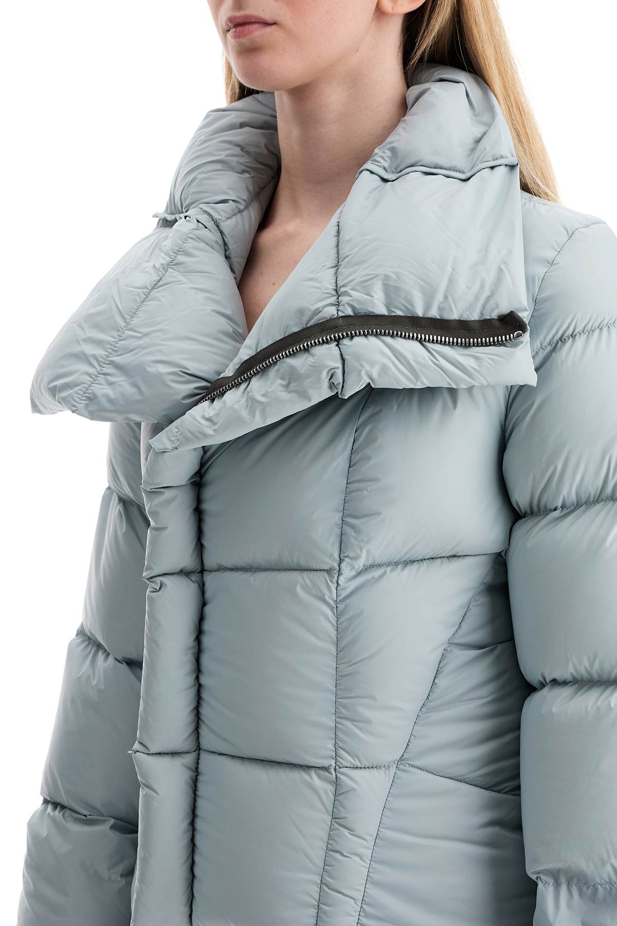 Shop Rick Owens Short Naska Down Jacket In Light Blue