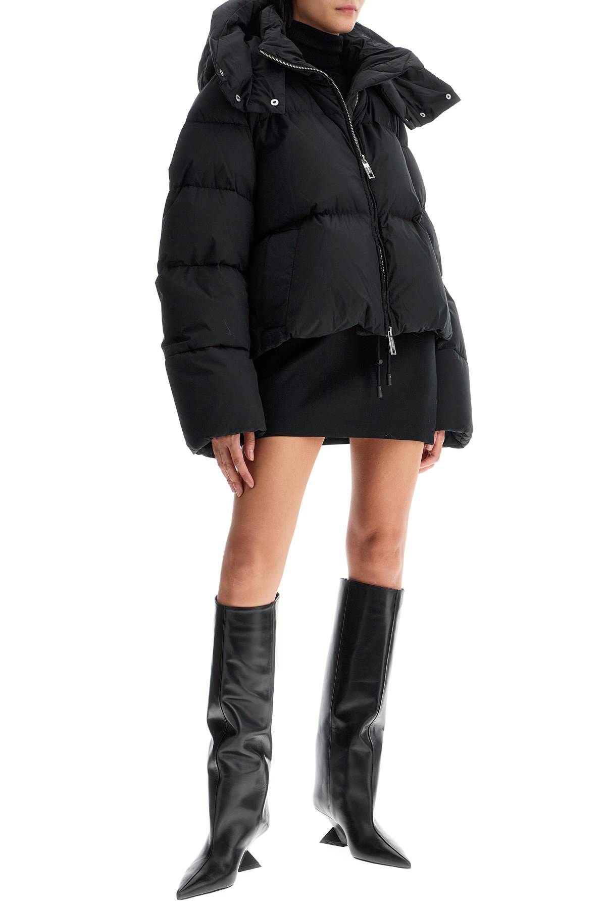 Shop Sportmax Short Oversized Beira Down Jacket In Black