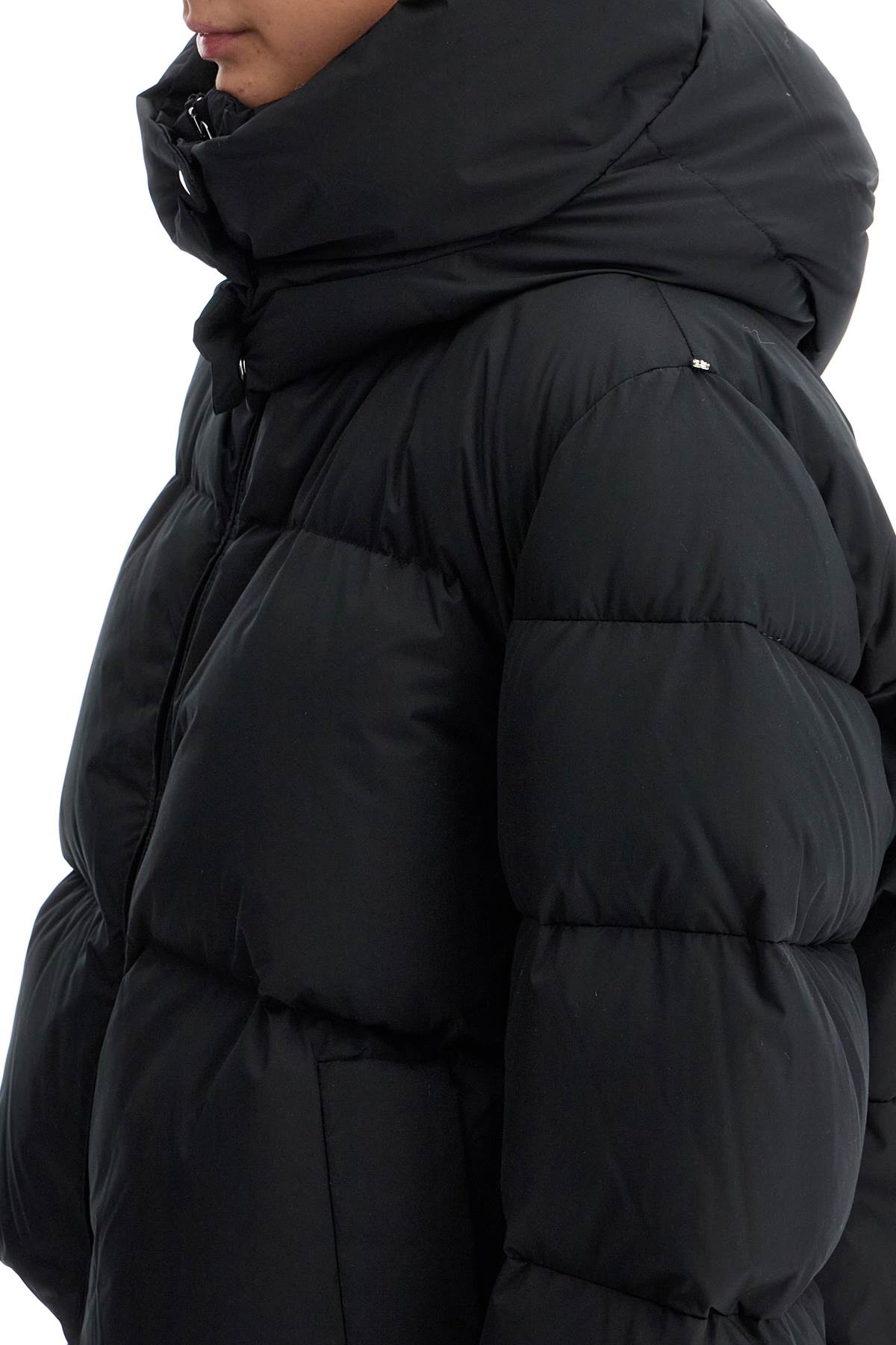 Shop Sportmax Short Oversized Beira Down Jacket In Black