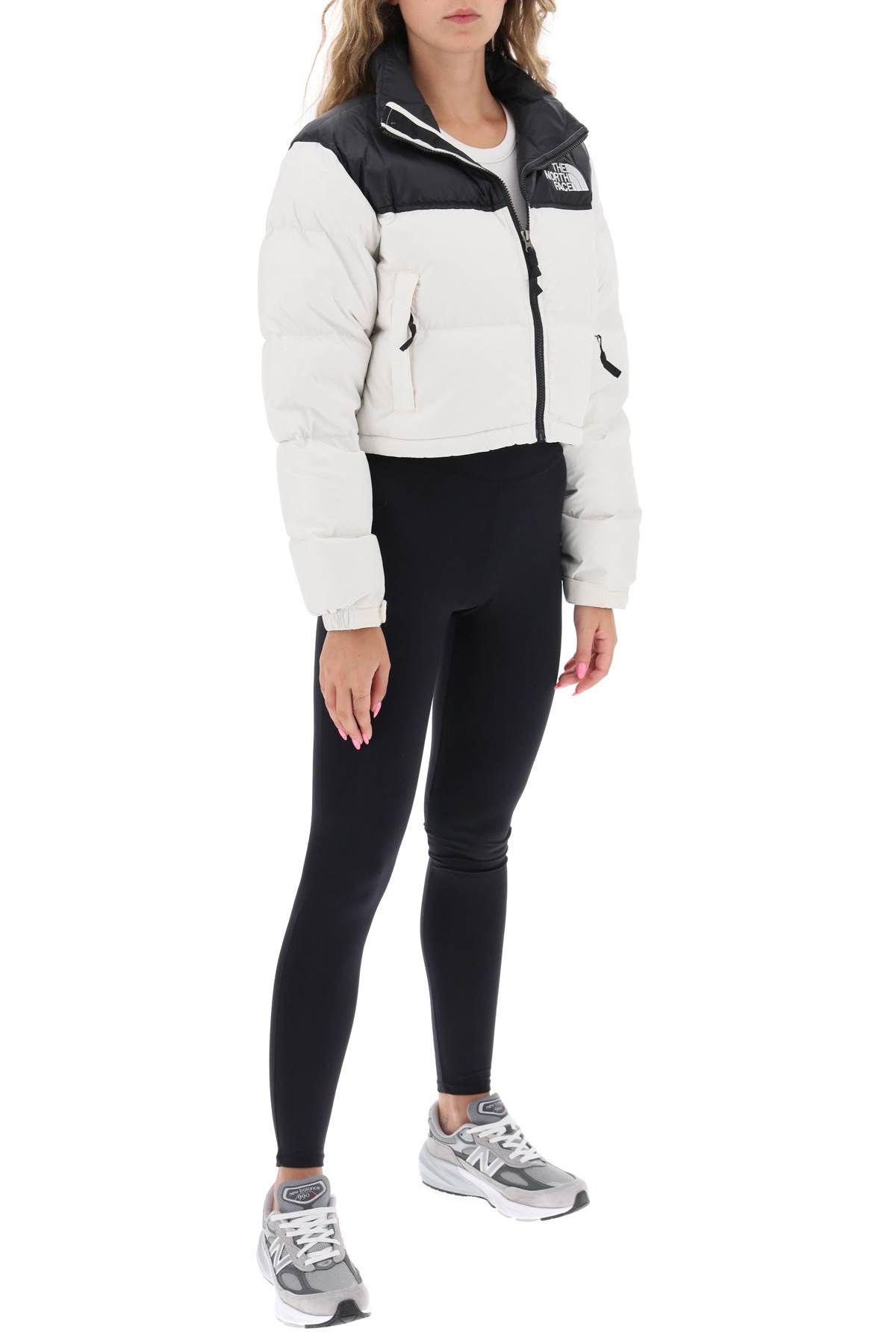 Shop The North Face 'nuptse' Cropped Down Jacket In White