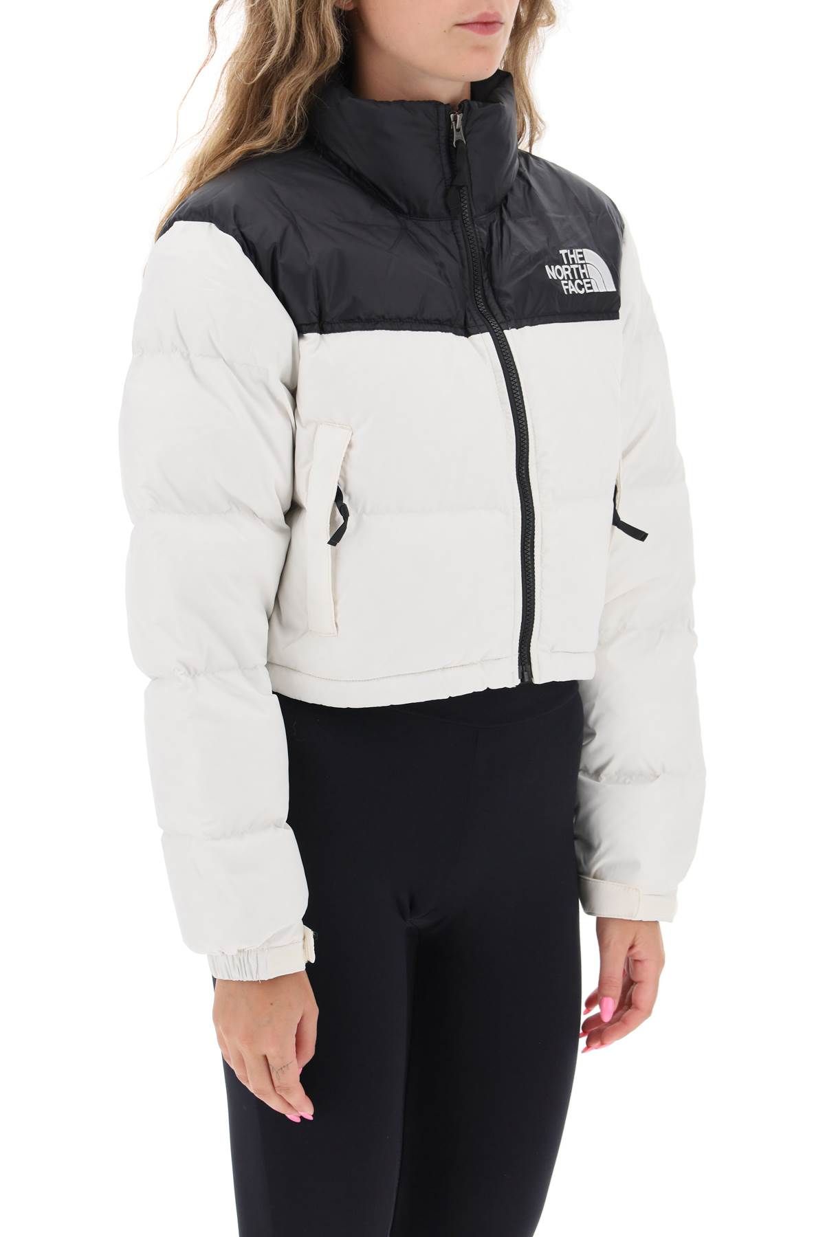 Shop The North Face 'nuptse' Cropped Down Jacket In White