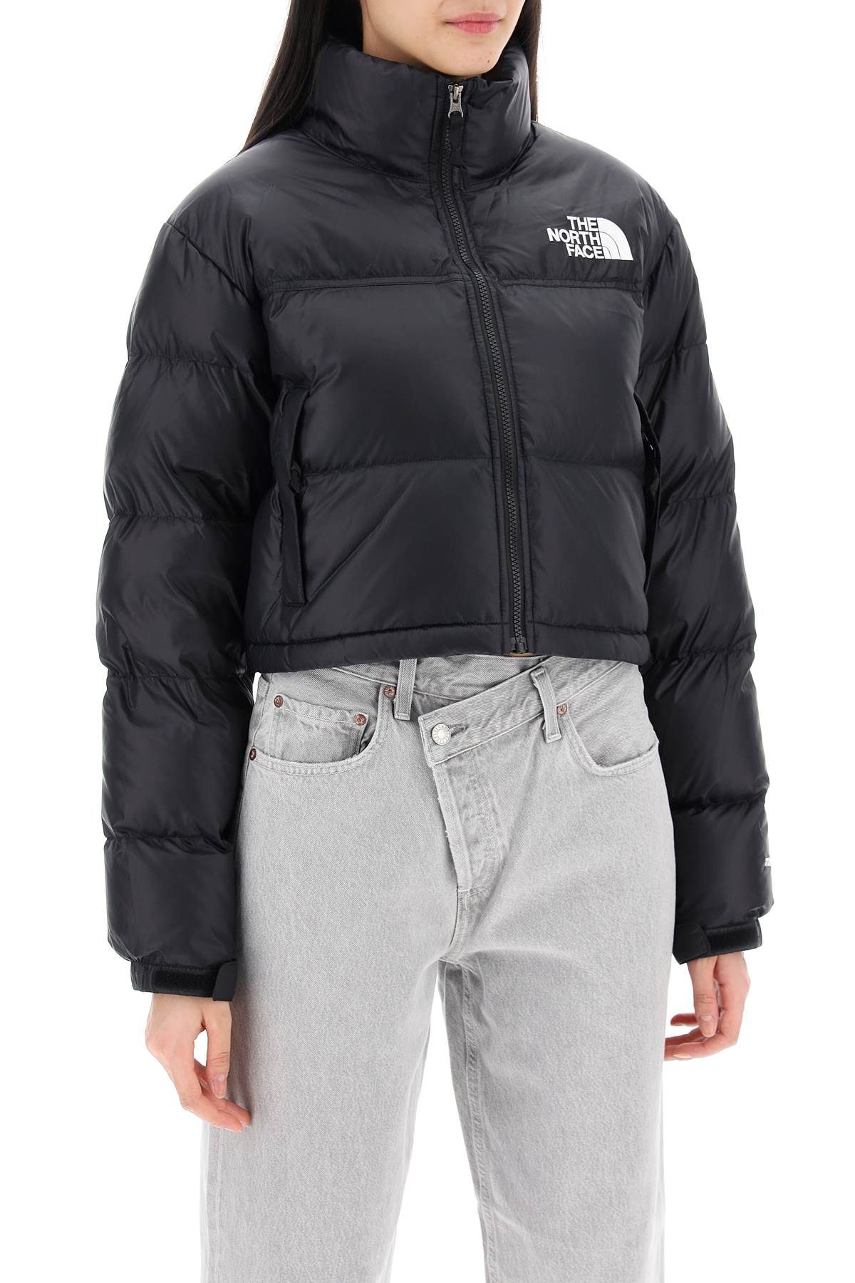 Shop The North Face Cropped Nuptse In Black