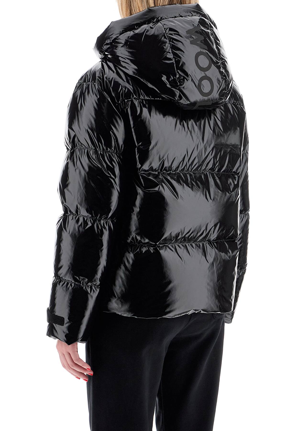 Shop Woolrich Shiny Nylon Down Jacket In Black