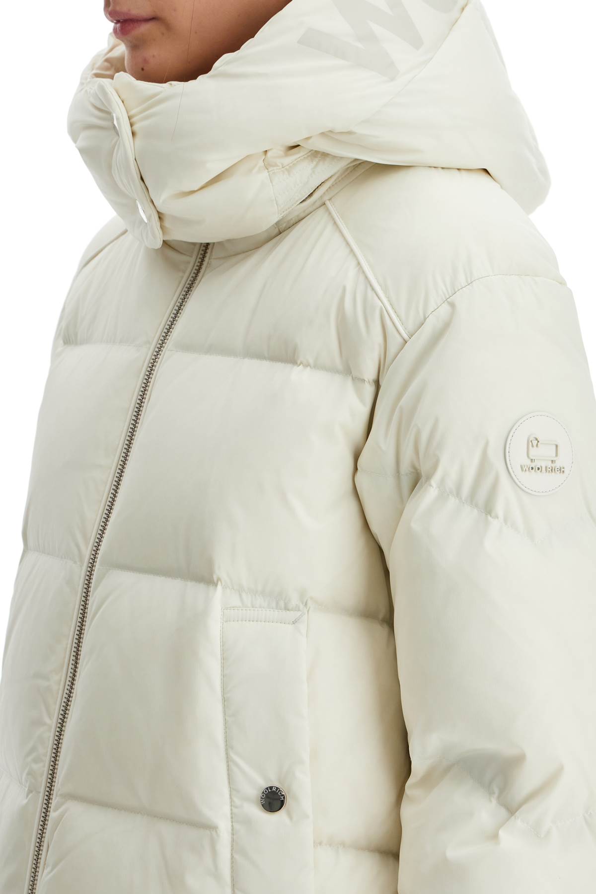 Shop Woolrich Short Alsea Down Jacket In White