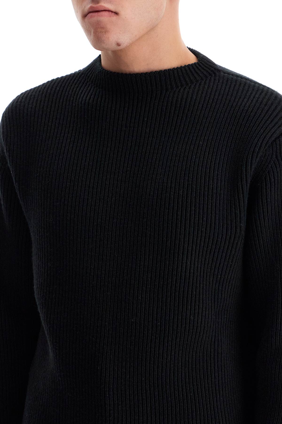 Shop Rier Ribbed Wool Pullover Sweater In Black