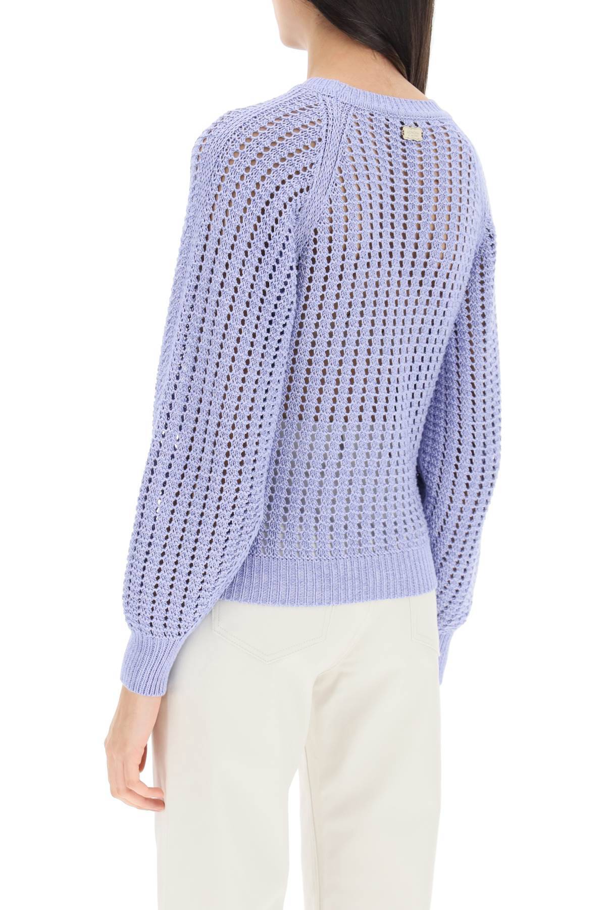 Shop Agnona Cotton Silk Sweater In Purple