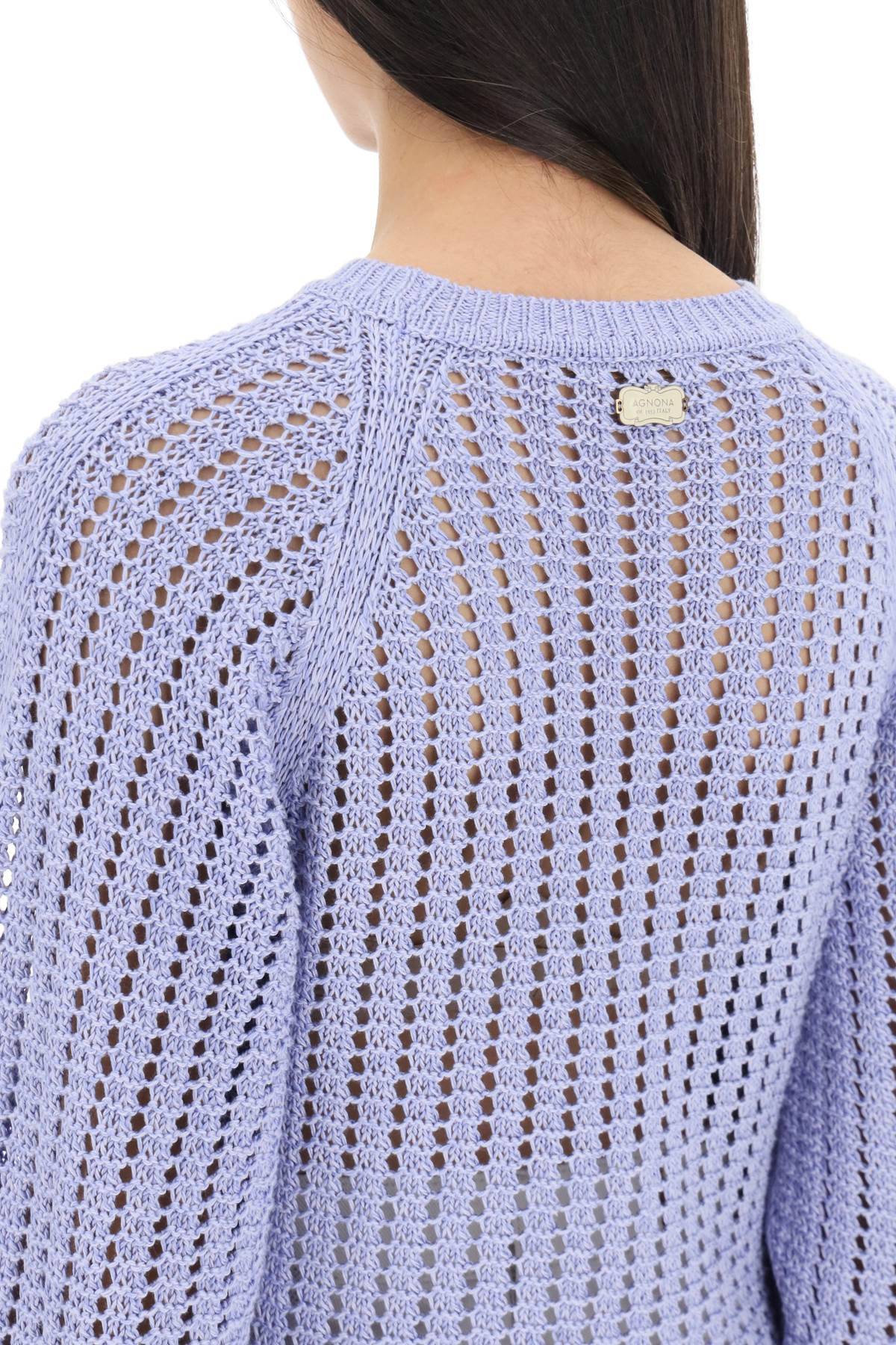 Shop Agnona Cotton Silk Sweater In Purple