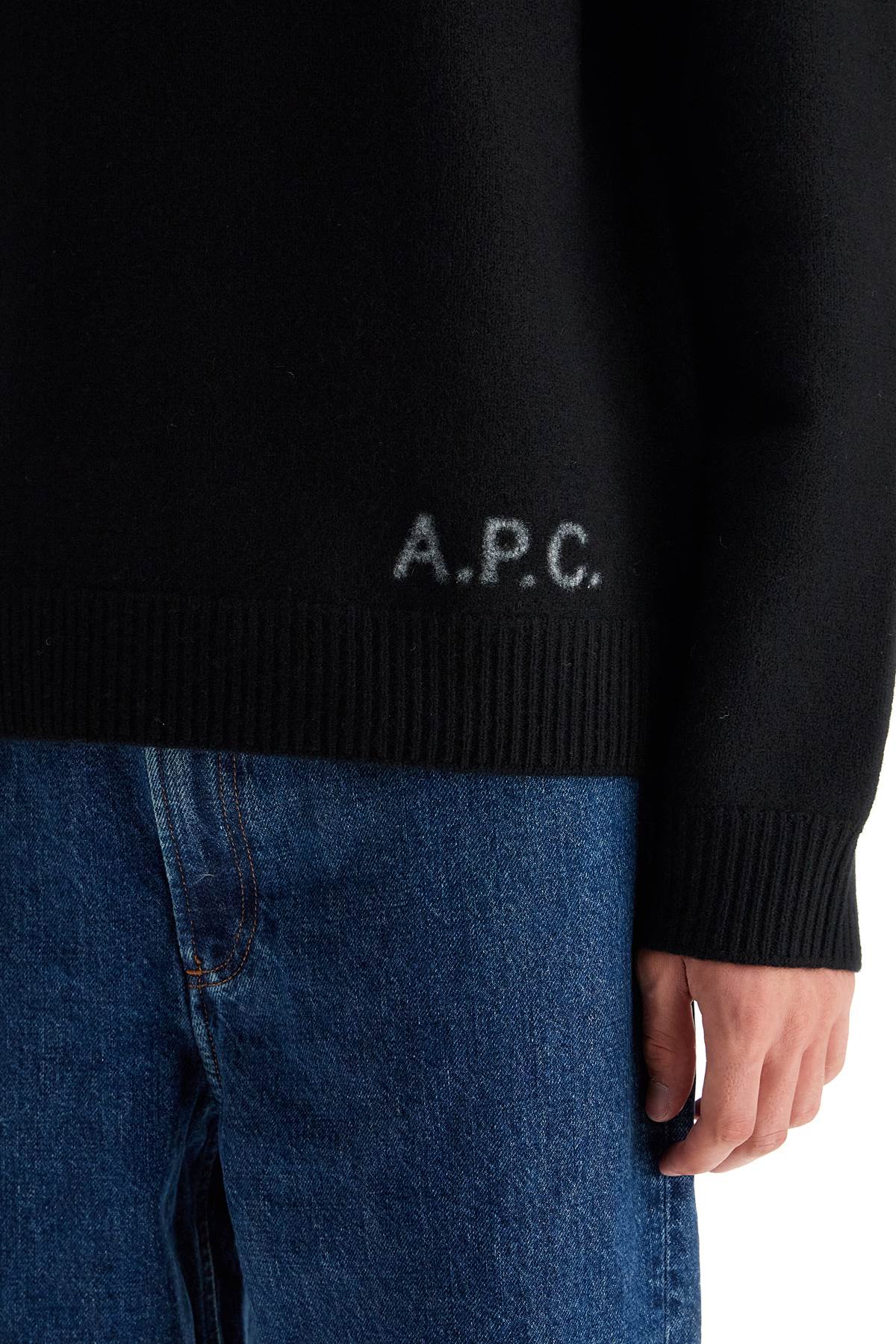 Shop Apc 'compact Wool Edward Pullover Sweater In Black