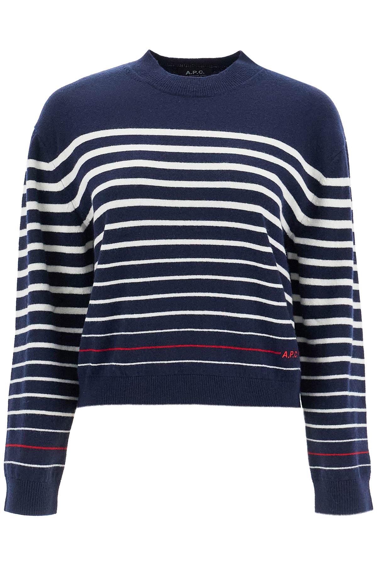 Shop Apc "striped Wool Billie Pullover In Blue