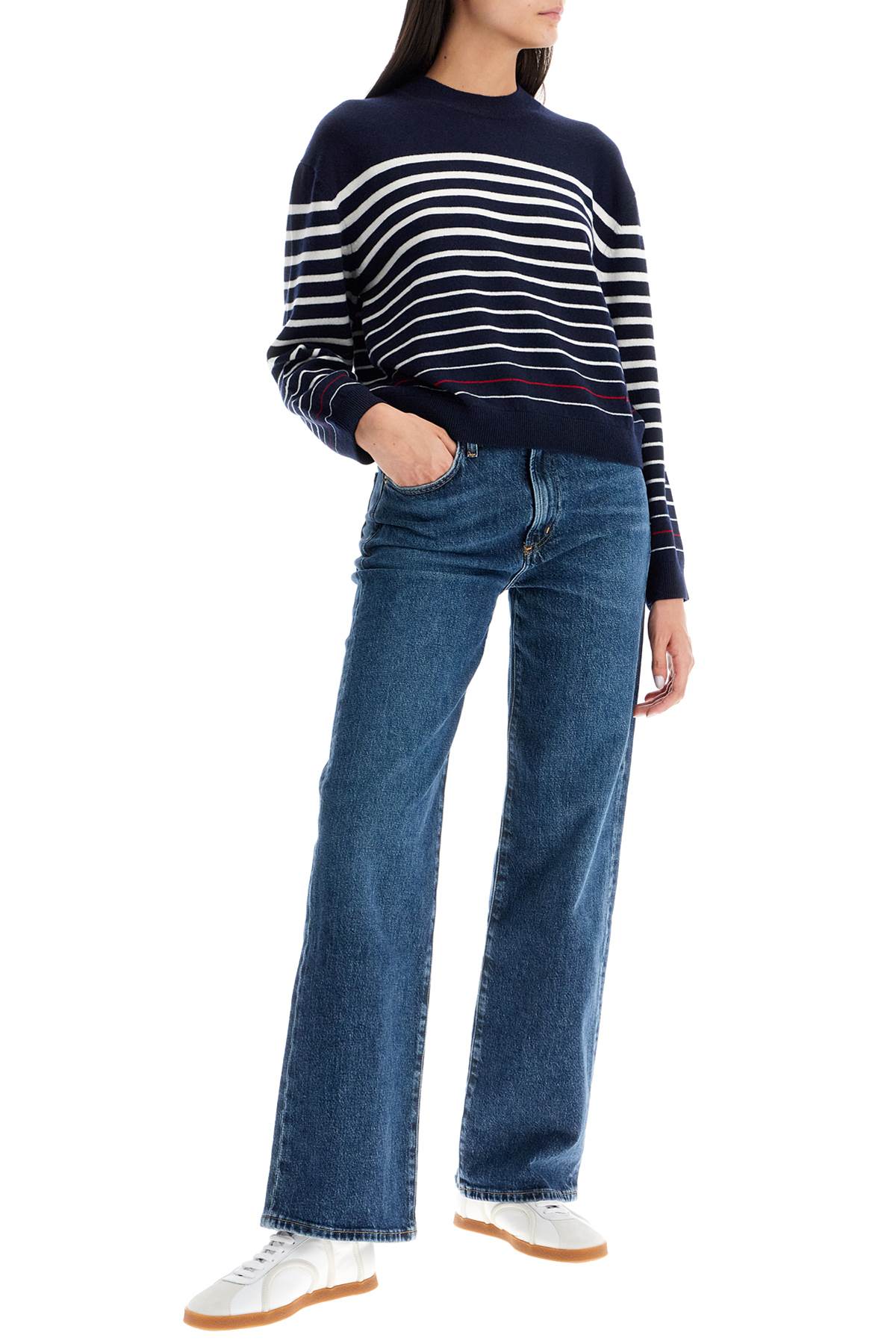 Shop Apc "striped Wool Billie Pullover In Blue