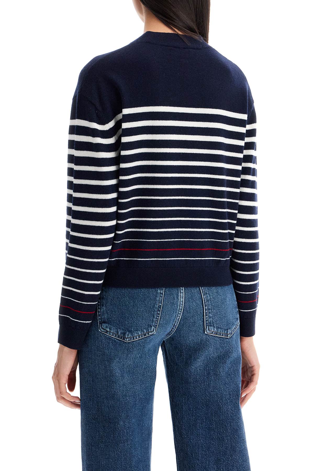 Shop Apc "striped Wool Billie Pullover In Blue