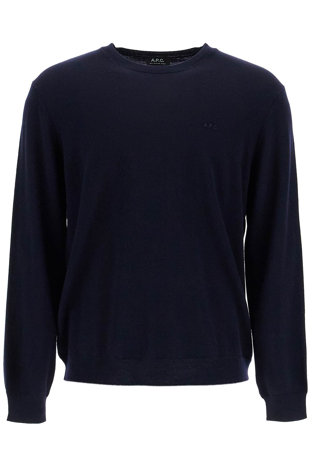 Shop Apc Wool Crewneck Pullover In Blue