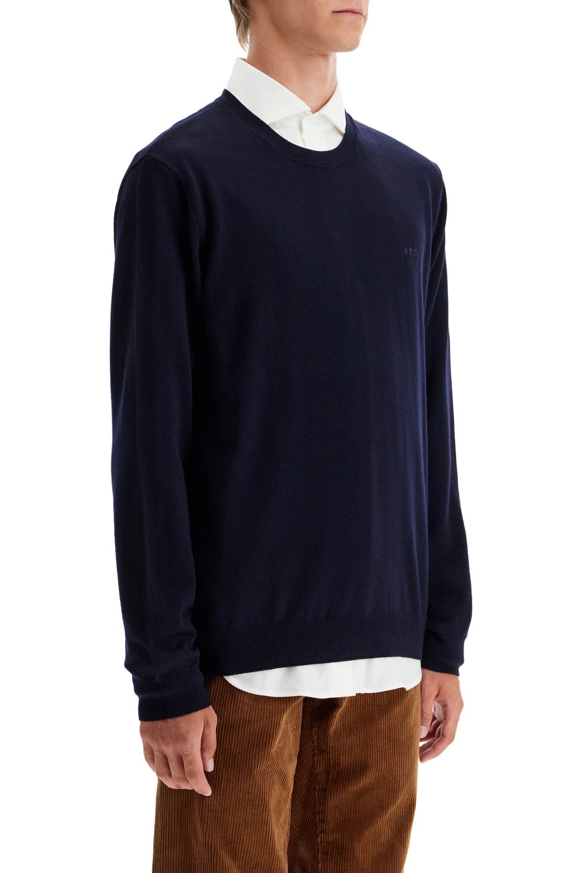 Shop Apc Wool Crewneck Pullover In Blue