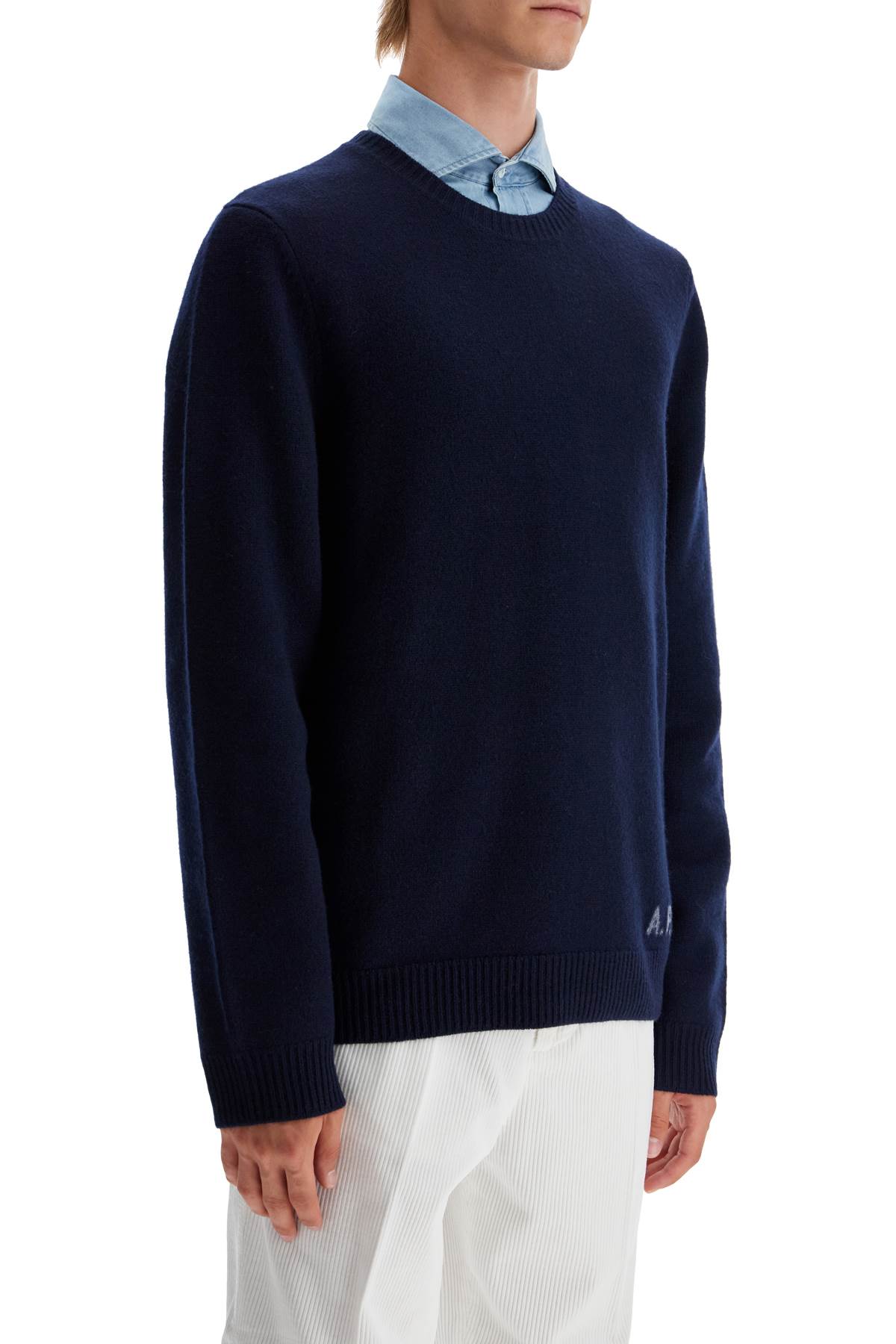 Shop Apc 'compact Wool Edward Pullover Sweater In Blue