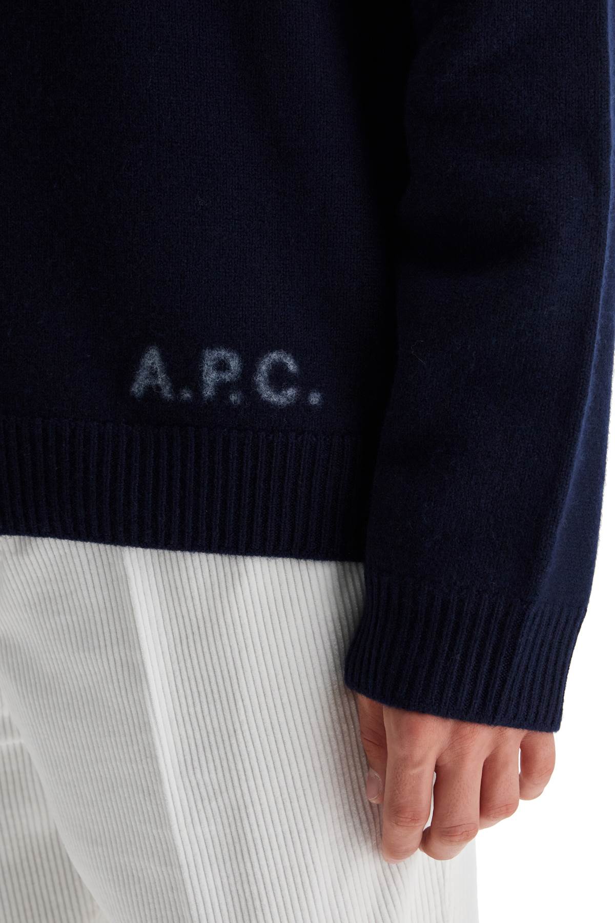 Shop Apc 'compact Wool Edward Pullover Sweater In Blue