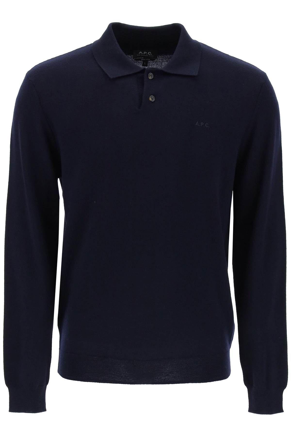 Shop Apc Jacob Wool Pullover Polo Sweater In Blue