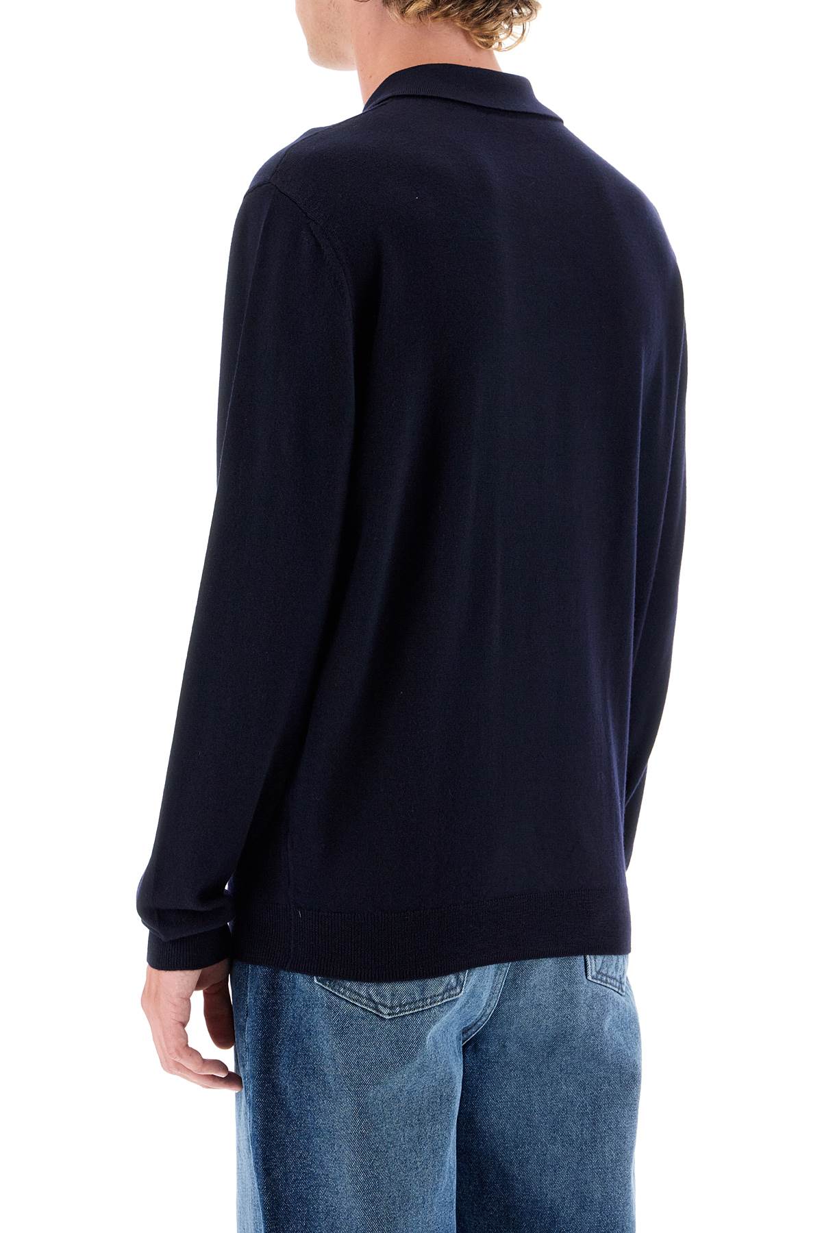 Shop Apc Jacob Wool Pullover Polo Sweater In Blue