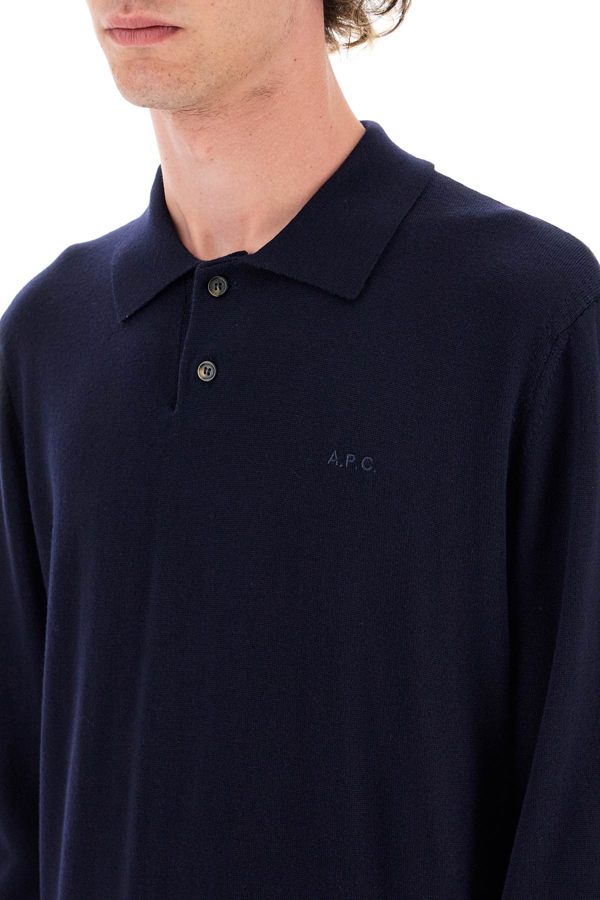 Shop Apc Jacob Wool Pullover Polo Sweater In Blue