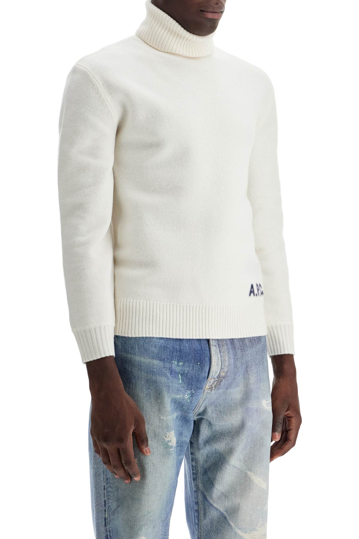 Shop Apc Walter High-neck Pullover In White