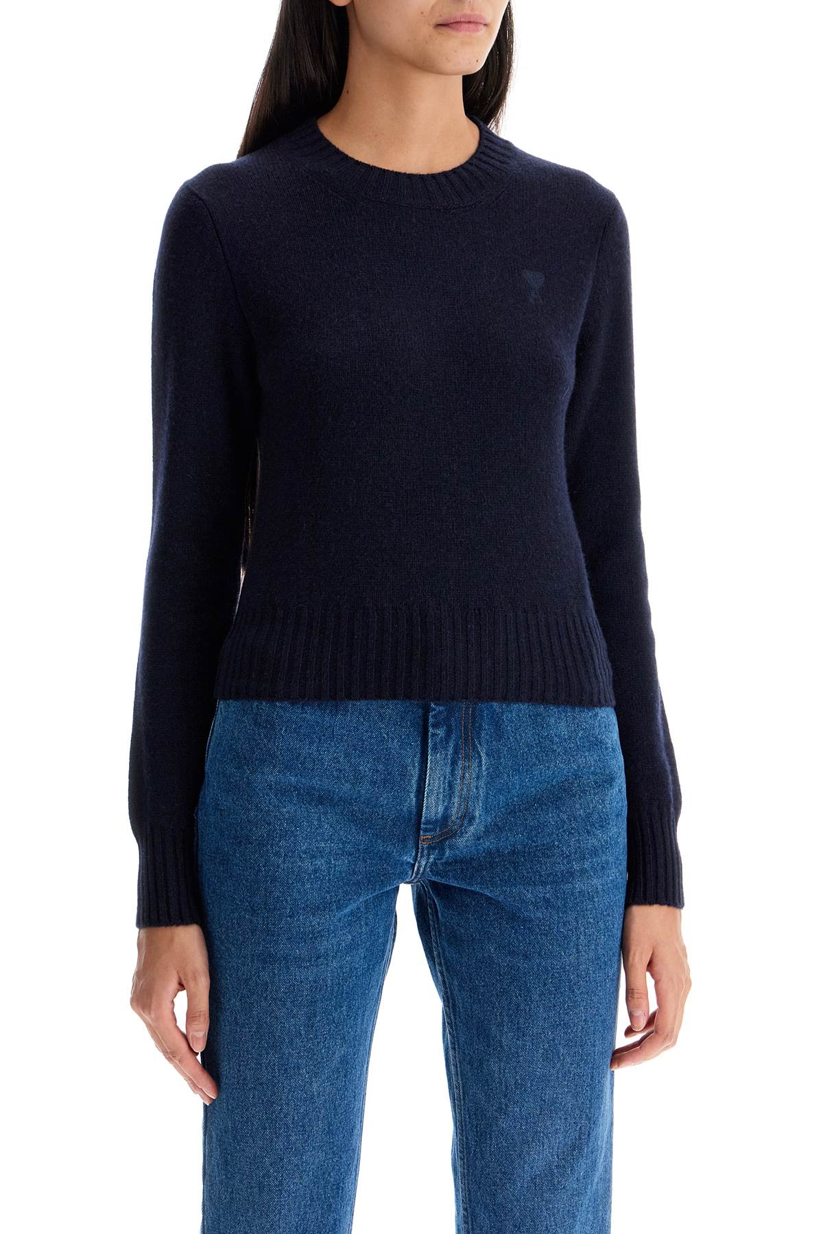 Shop Ami Alexandre Matiussi 'cashmere And Wool Pullover In Blue