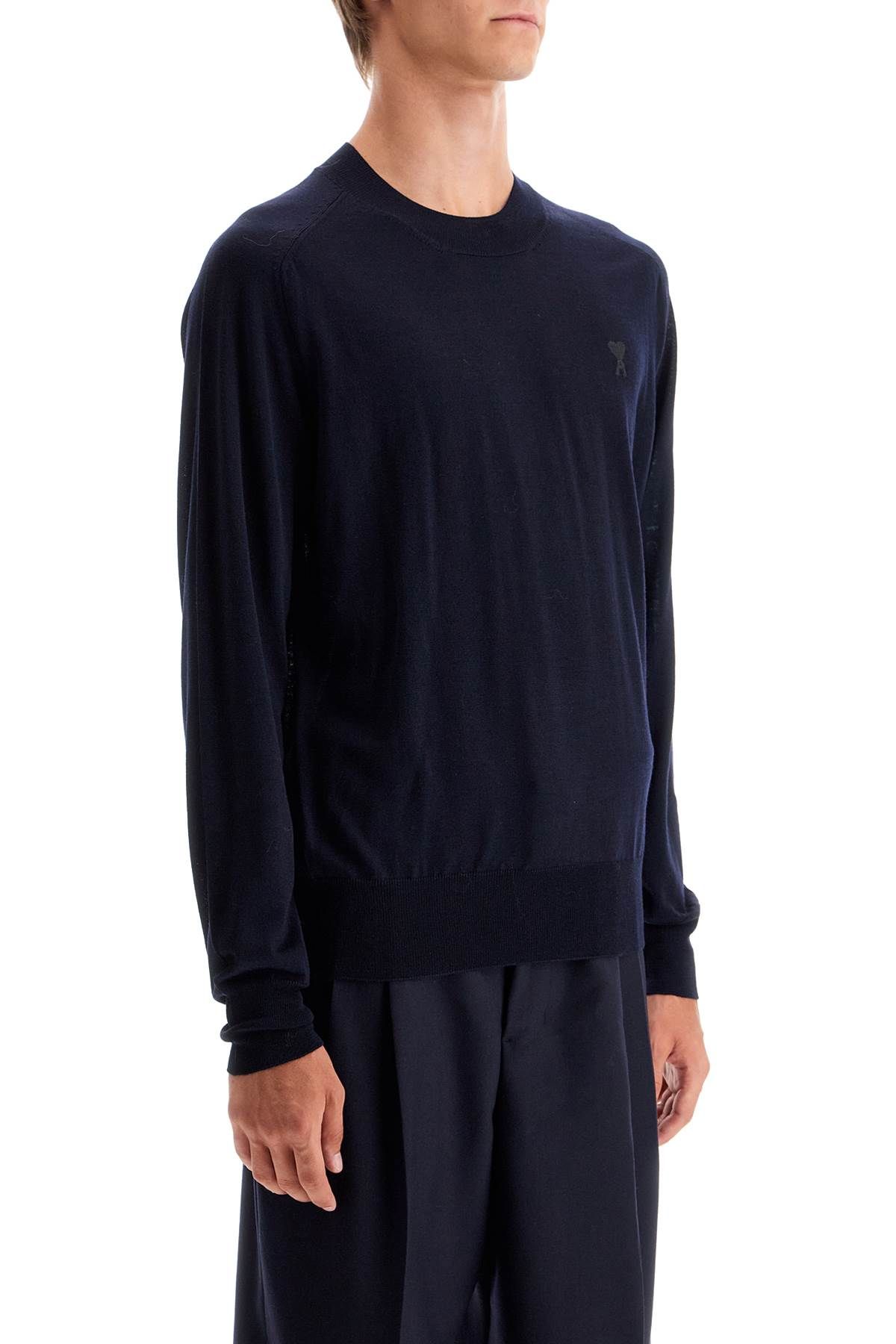 Shop Ami Alexandre Matiussi Lightweight Wool Raglan Pullover In Blue