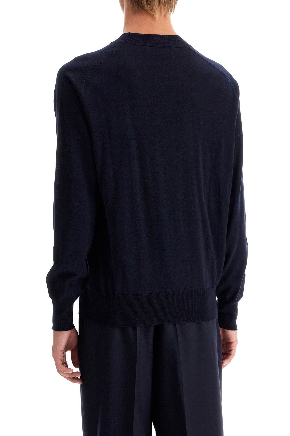 Shop Ami Alexandre Matiussi Lightweight Wool Raglan Pullover In Blue