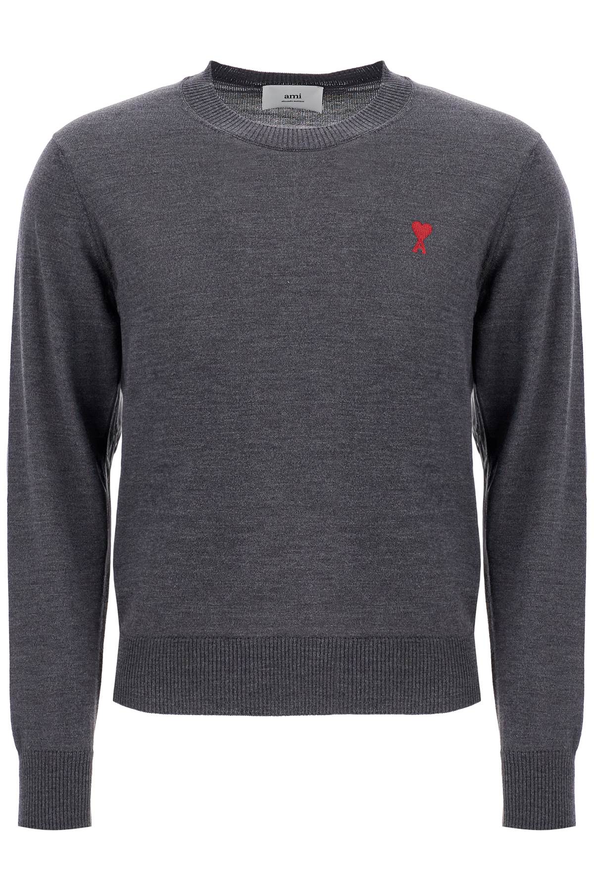 Shop Ami Alexandre Matiussi "ami De Coeur Crew In Grey